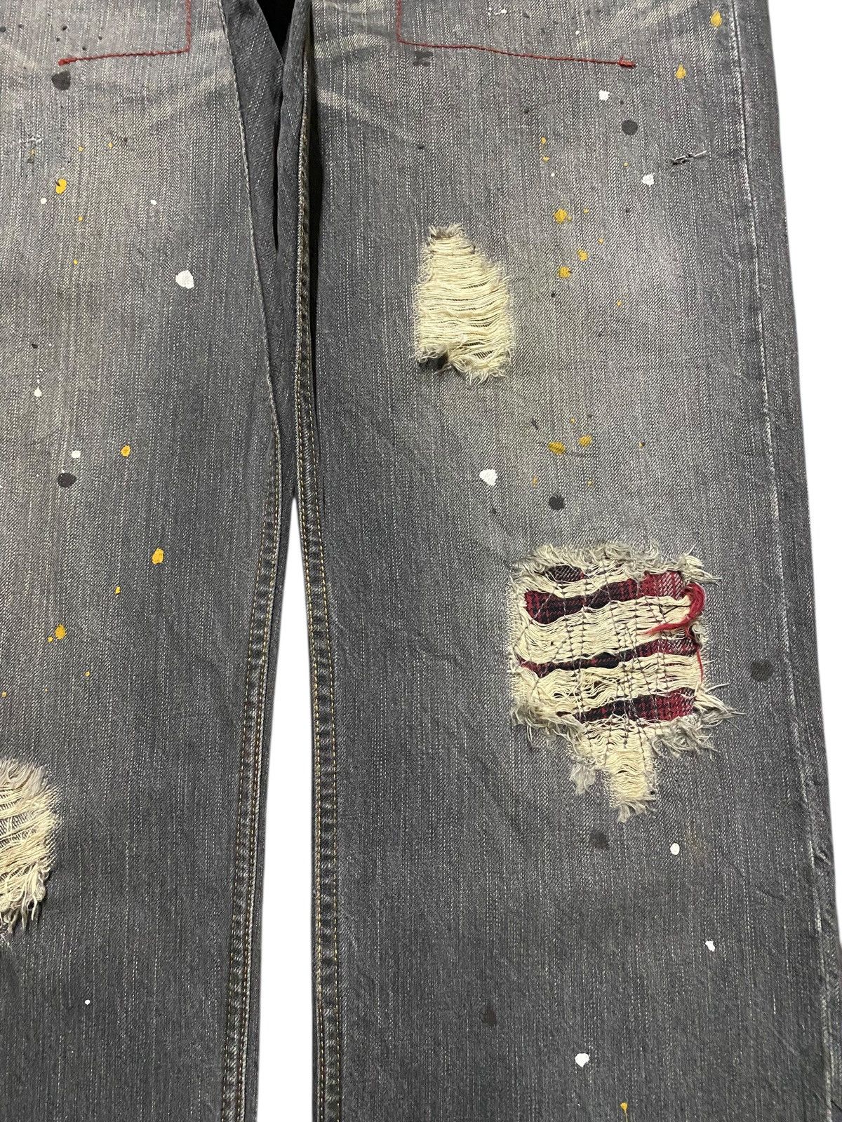 RATS JAPAN Vintage Rattle Trap Paint Splatter Distressed Loose Jeans Size US 35 - 8 Thumbnail