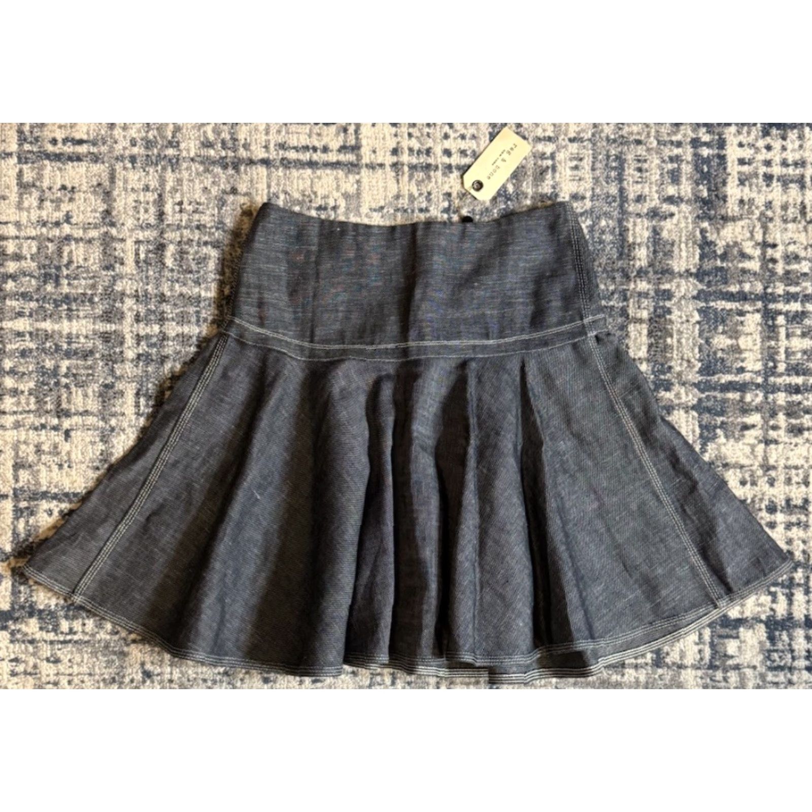 Rag & Bone rag & bone Indigo Denim Elsa Skirt Women’s Size 2 NWT Cotton & Hemp Knee Length Trumpet Modern All Seasons Elastic/Stretch Women Size 26" / US 2 / IT 38 - 2 Thumbnail