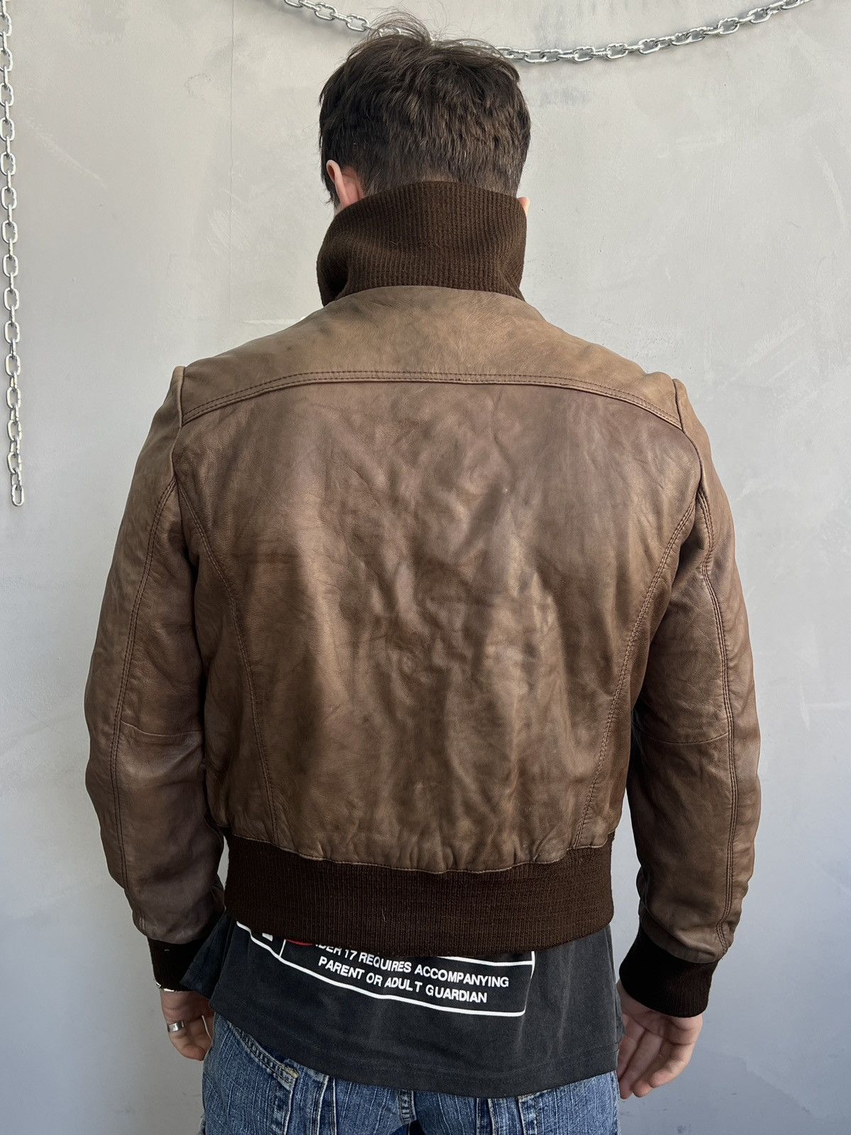 14th Addiction Gothic avant garde cropped bomber leather jacket y2k hype Size US M / EU 48-50 / 2 - 8 Thumbnail