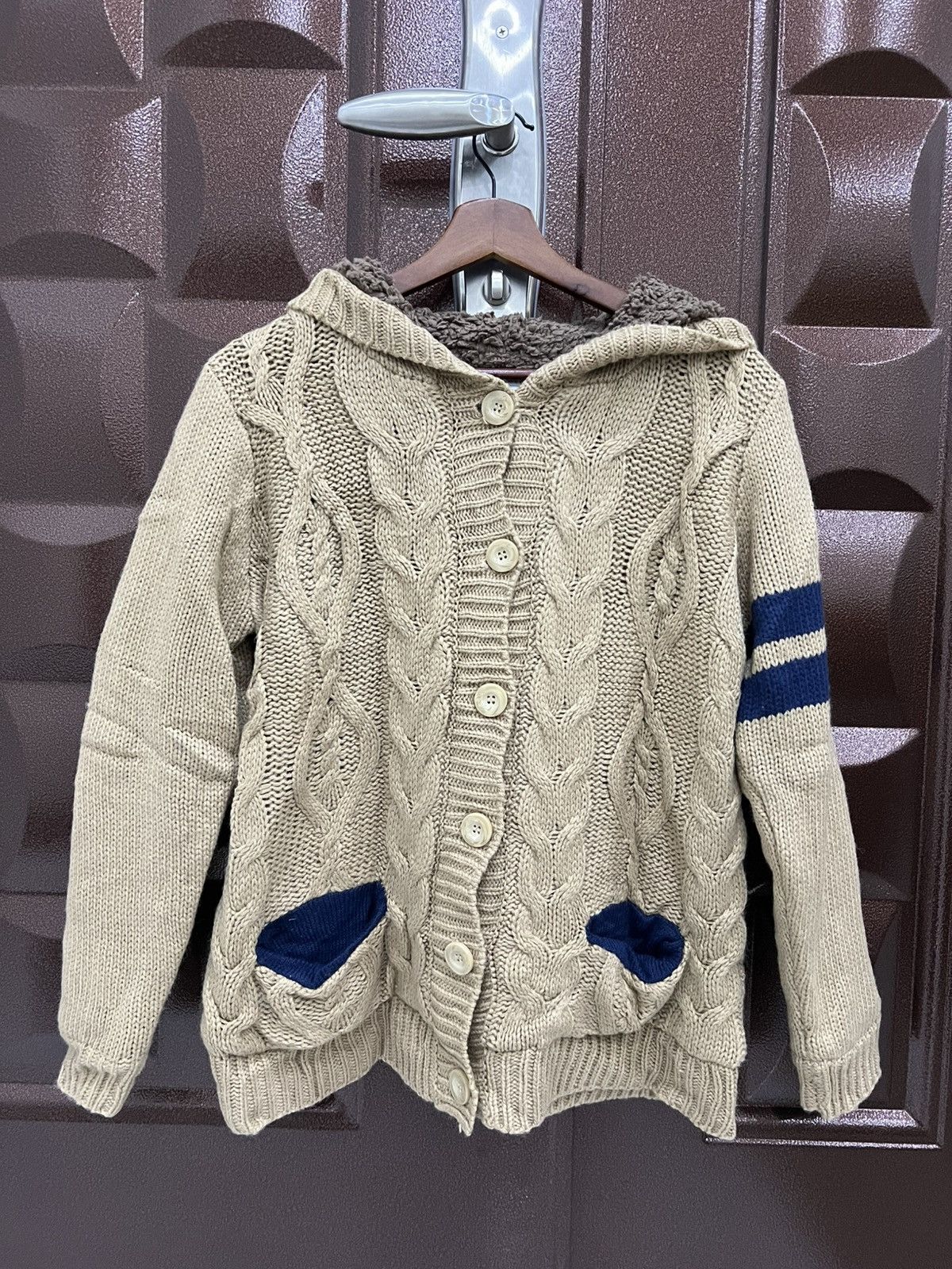 Japanese Brand Vintage Button Up Soft Merino Knitwear Hooded Sweater Size US M / EU 48-50 / 2 - 2 Thumbnail