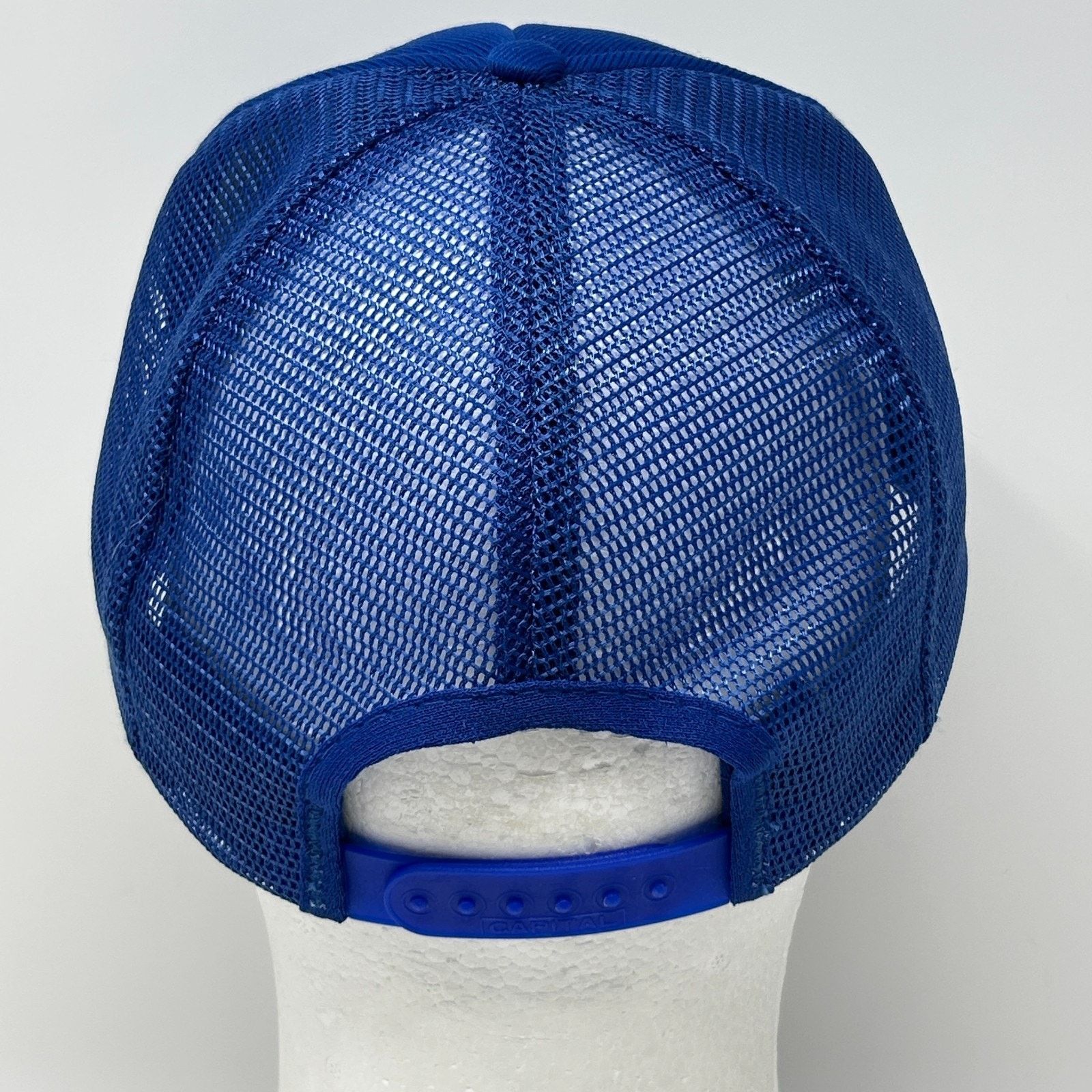 Vintage Vintage Jockey Brand Trucker Hat Cap Blue 80s Logo Mesh Size ONE SIZE - 3 Thumbnail