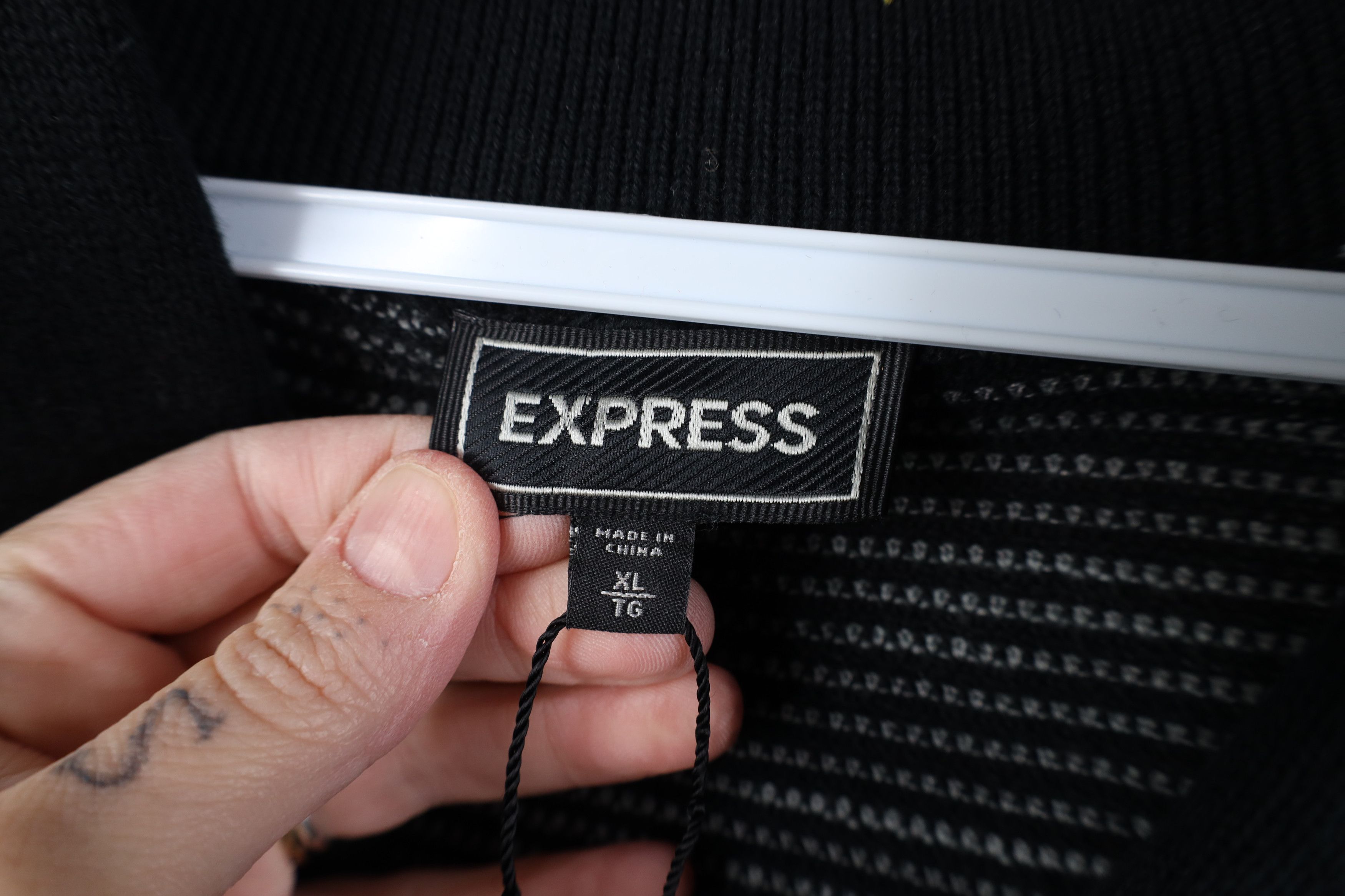 Express New Express Knit Full Zip Shawl Cardigan Sweater Black Size US XL / EU 56 / 4 - 6 Thumbnail