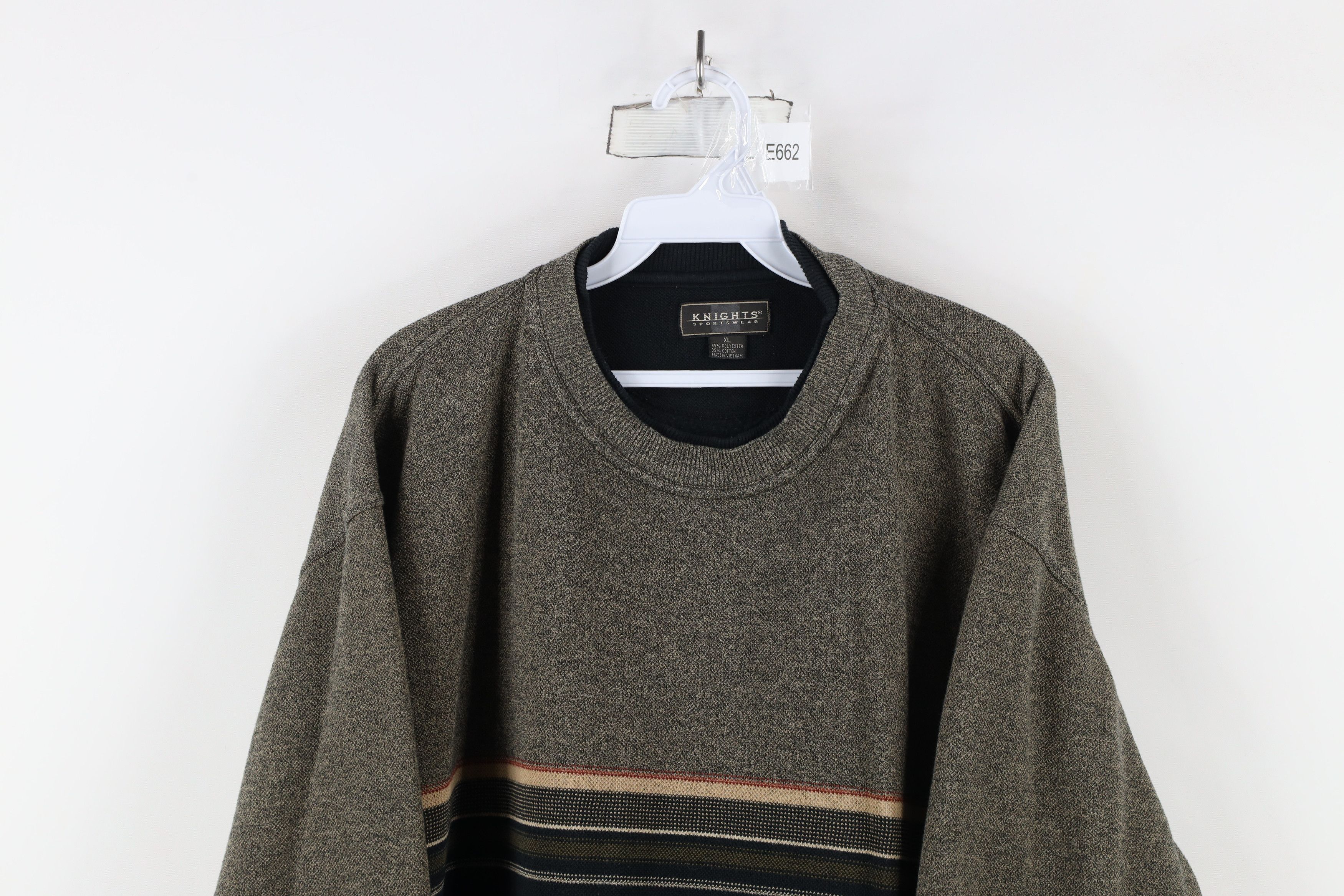 Vintage Vintage 90s Streetwear Knit Striped Crewneck Sweatshirt Size US XL / EU 56 / 4 - 2 Thumbnail