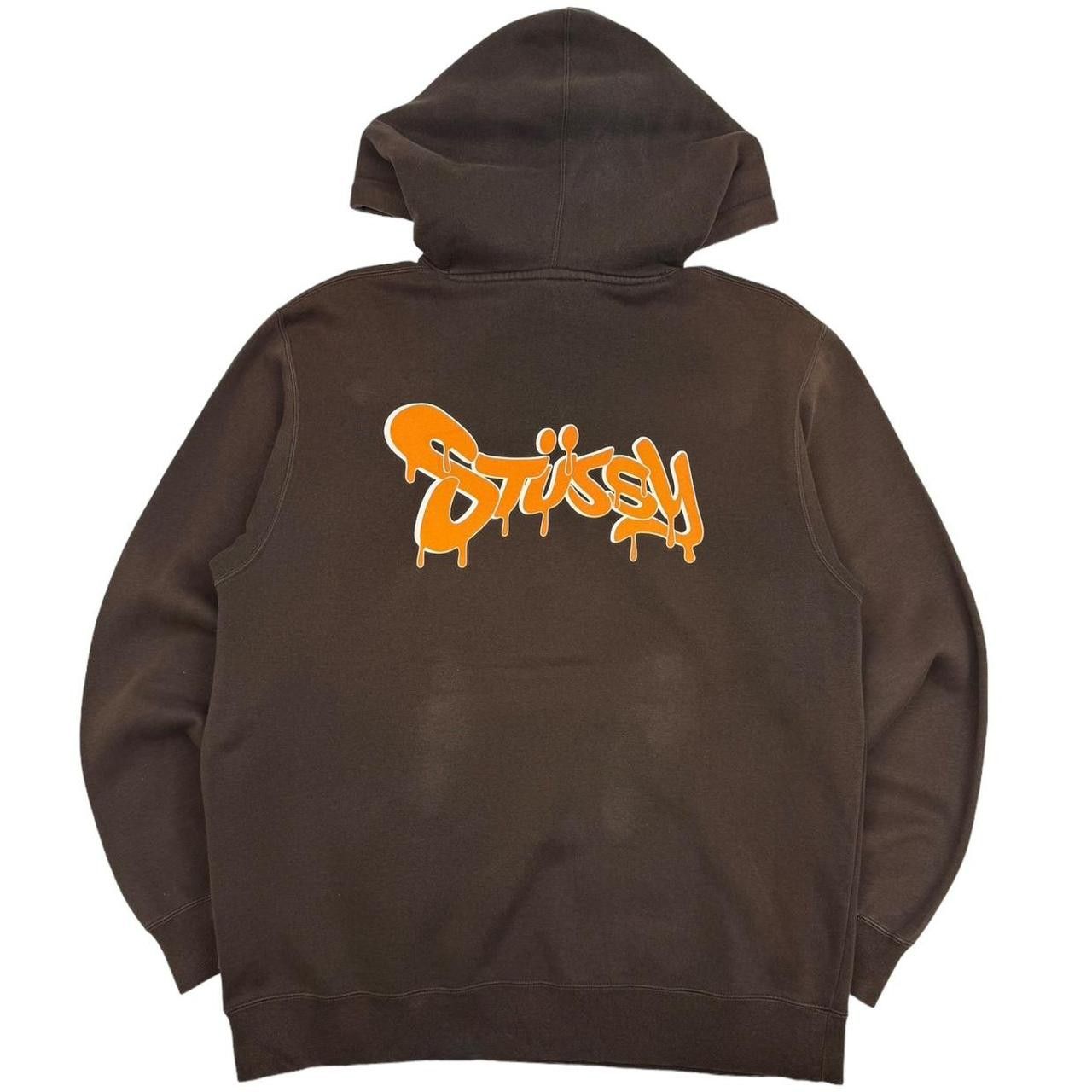 image of Vintage Stussy Hoodie in Brown, Men's (Size Small)