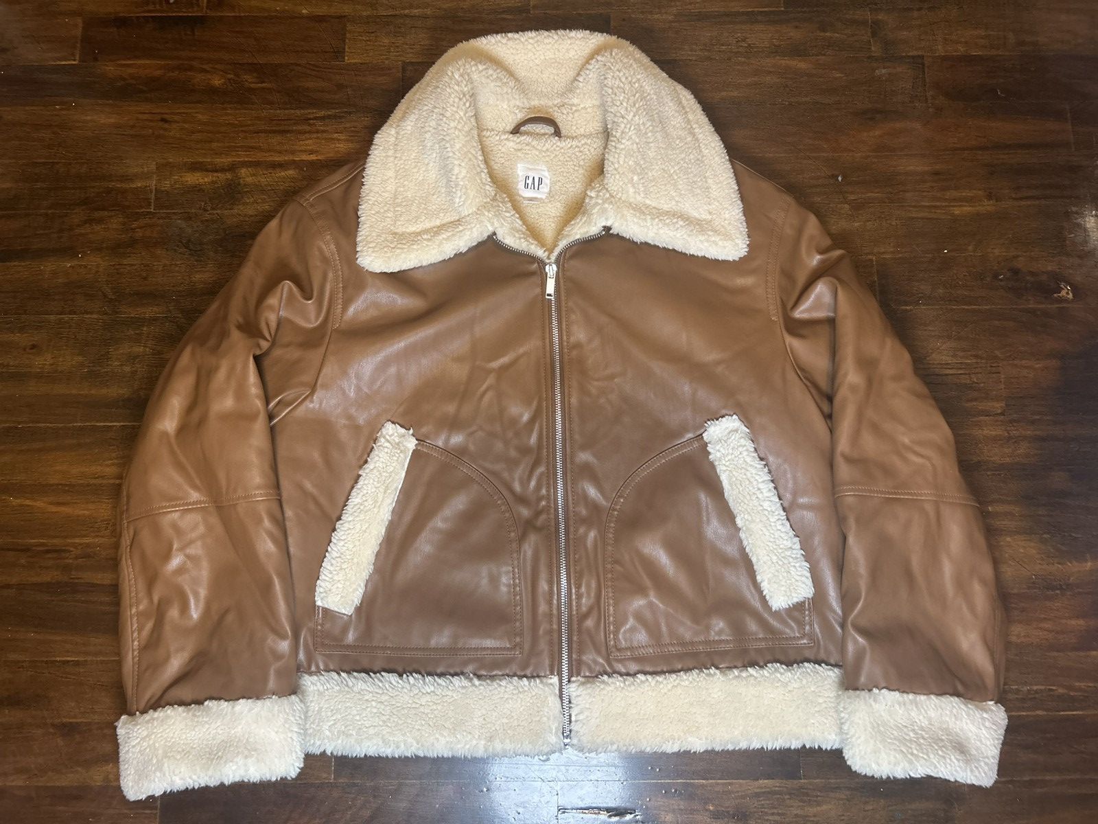 Gap Womens Leather Jacket XL Size XL / US 12-14 / IT 48-50 - 1 Thumbnail