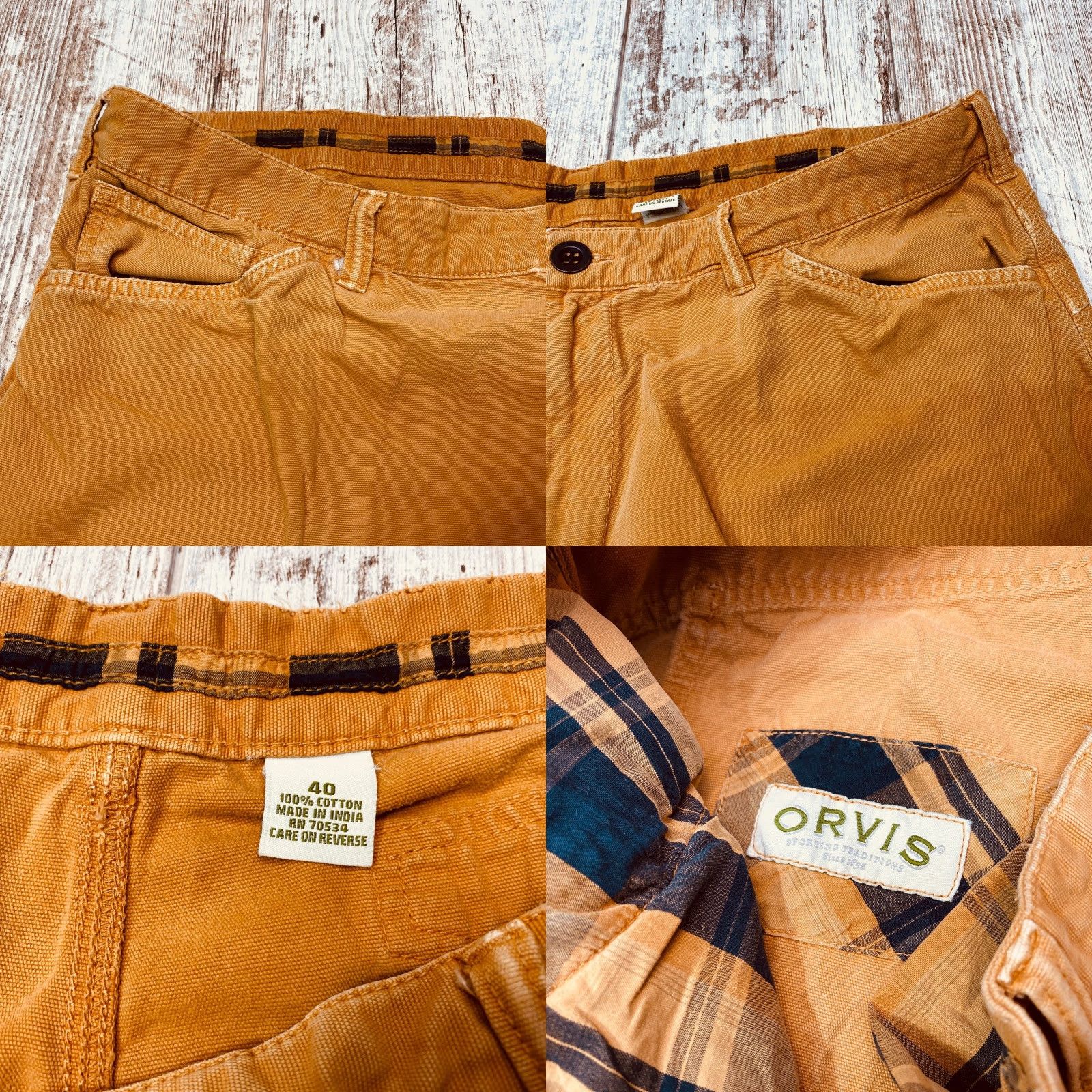 Orvis VINTAGE Orvis Chino Pants Mens 40 Brown Canvas Cotton Outdoors 7450 Size US 40 / EU 56 - 8 Thumbnail