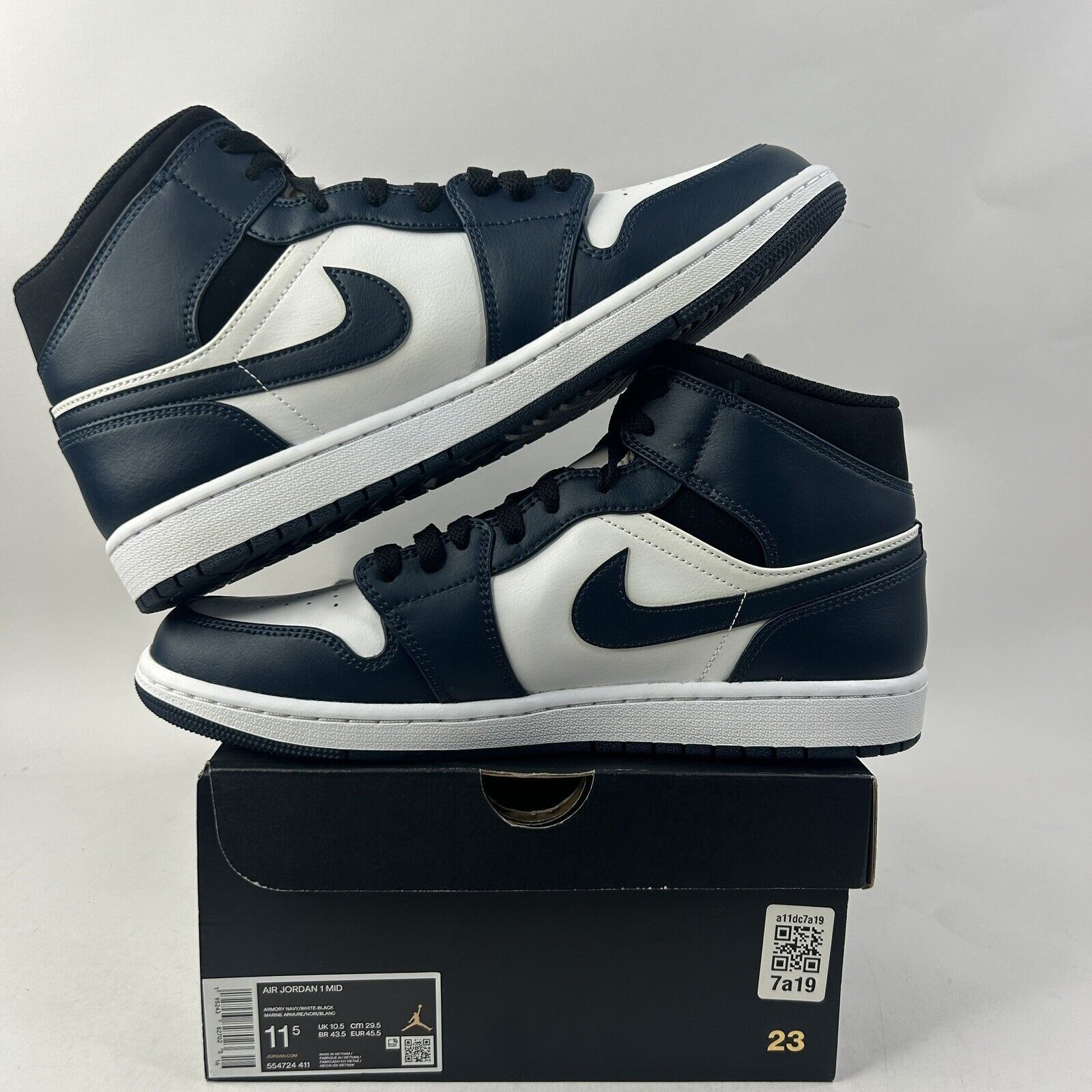 Nike Nike Air Jordan 1 Mid Retro “Armory Navy” 2024 Size US 11.5 / EU 44-45 - 3 Thumbnail