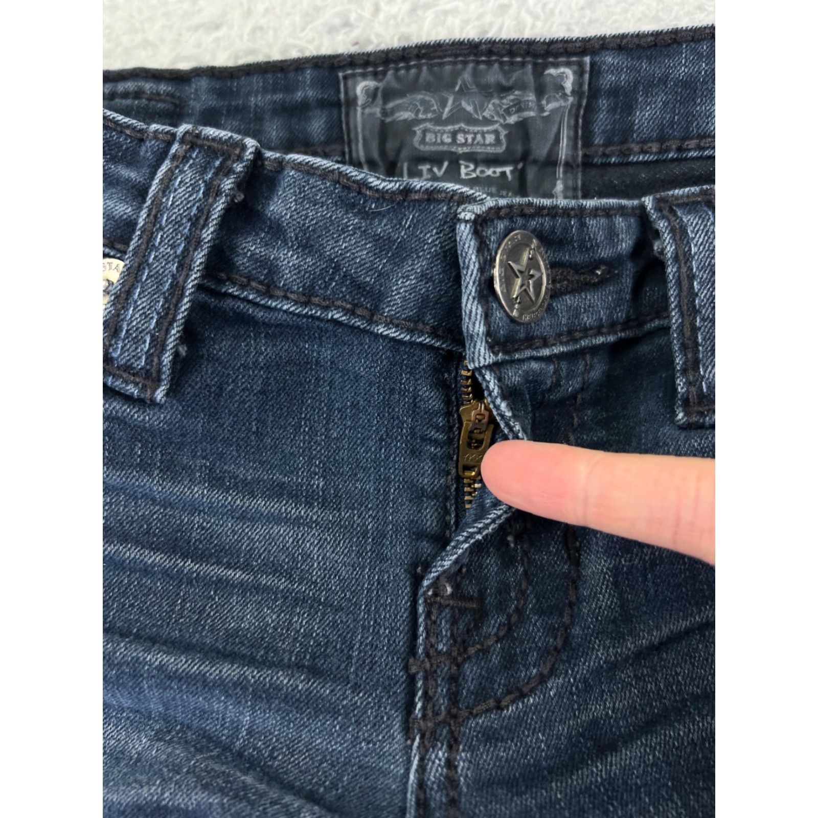 Denime Taverniti So Jeans Women's Bootcut Jeans Size 25 Blue Distressed Denim Regular Fit Size 42" / US 20 - 5 Thumbnail