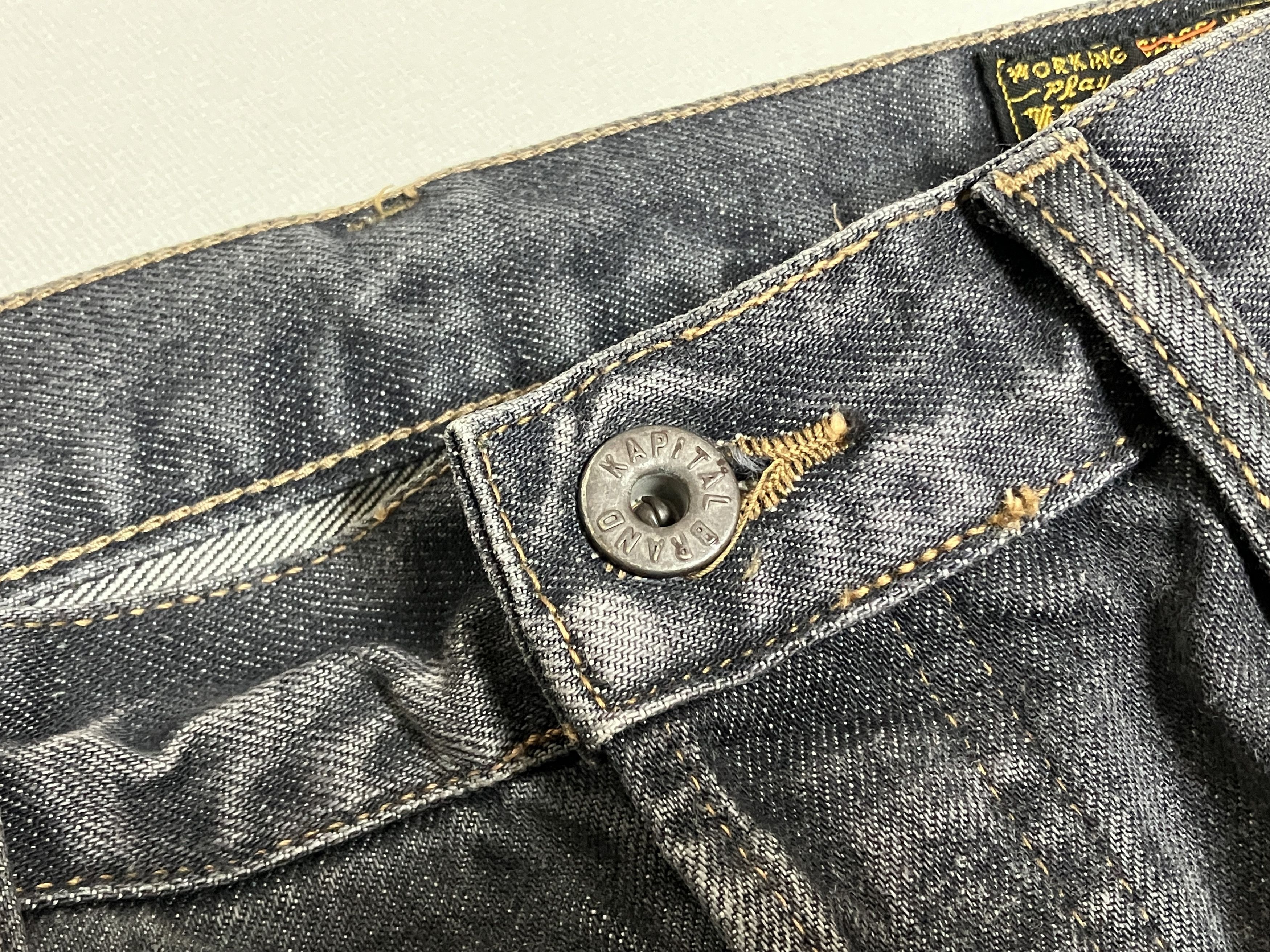 Kapital KAPITAL 14oz black denim monkey cisco studs remake jeans 36 Size US 36 / EU 52 - 8 Thumbnail
