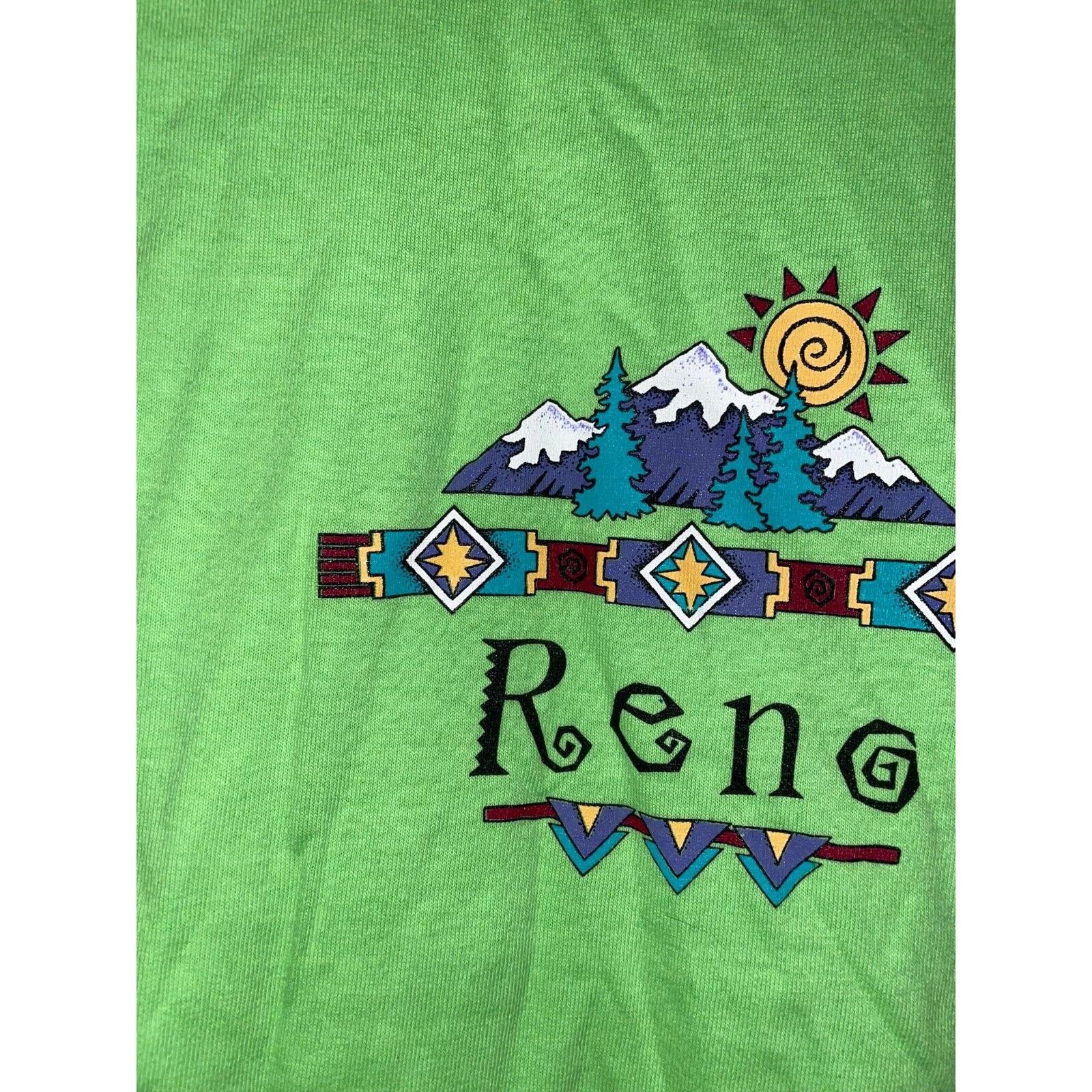Anvil Vintage Reno Shirt Mountain Green Tee 90s VTG Anvil Medium Size US M / EU 48-50 / 2 - 3 Thumbnail