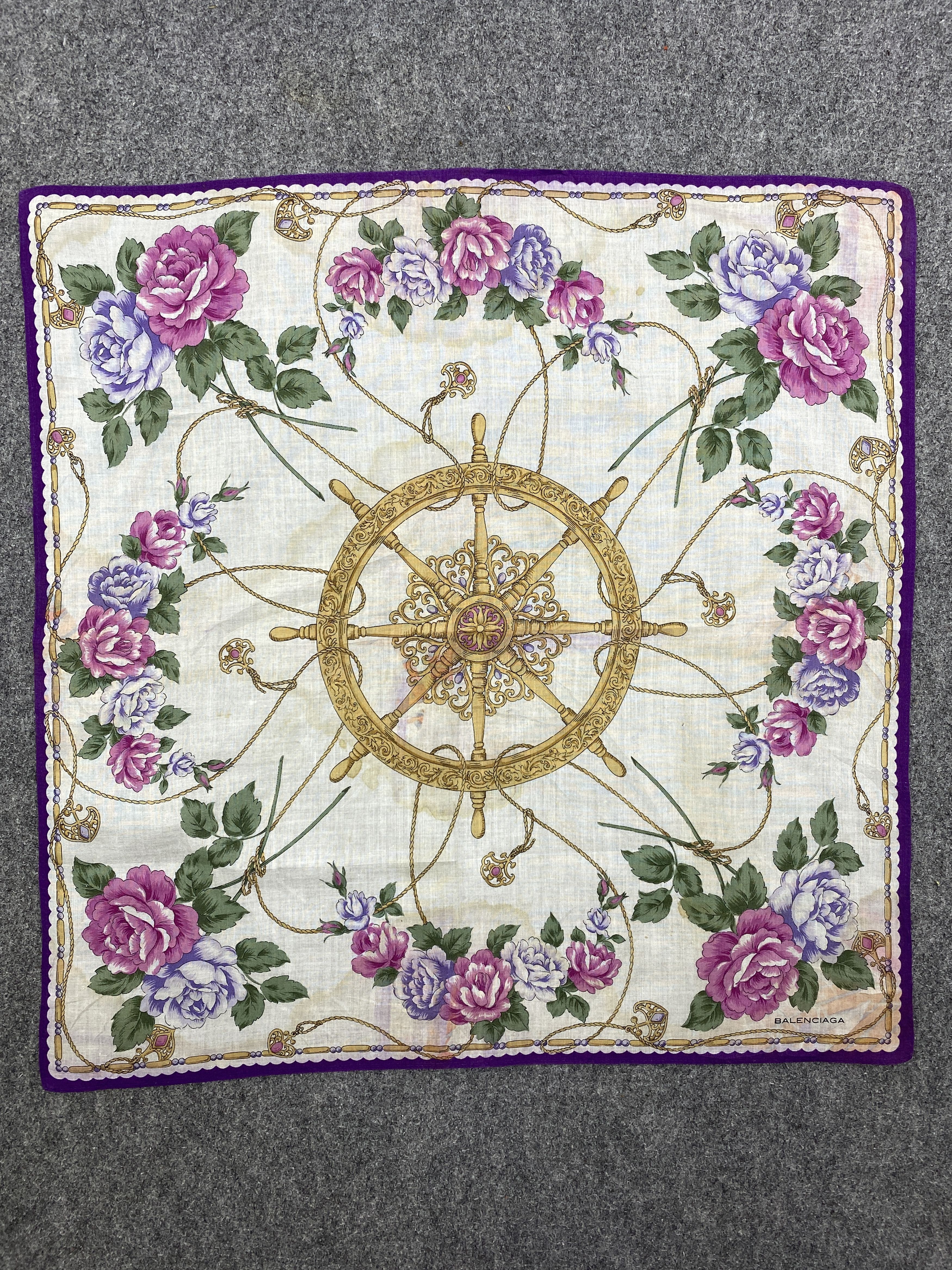 Balenciaga Balenciaga Floral Handkerchief / Neckerchief HKC0999 Size ONE SIZE - 4 Thumbnail