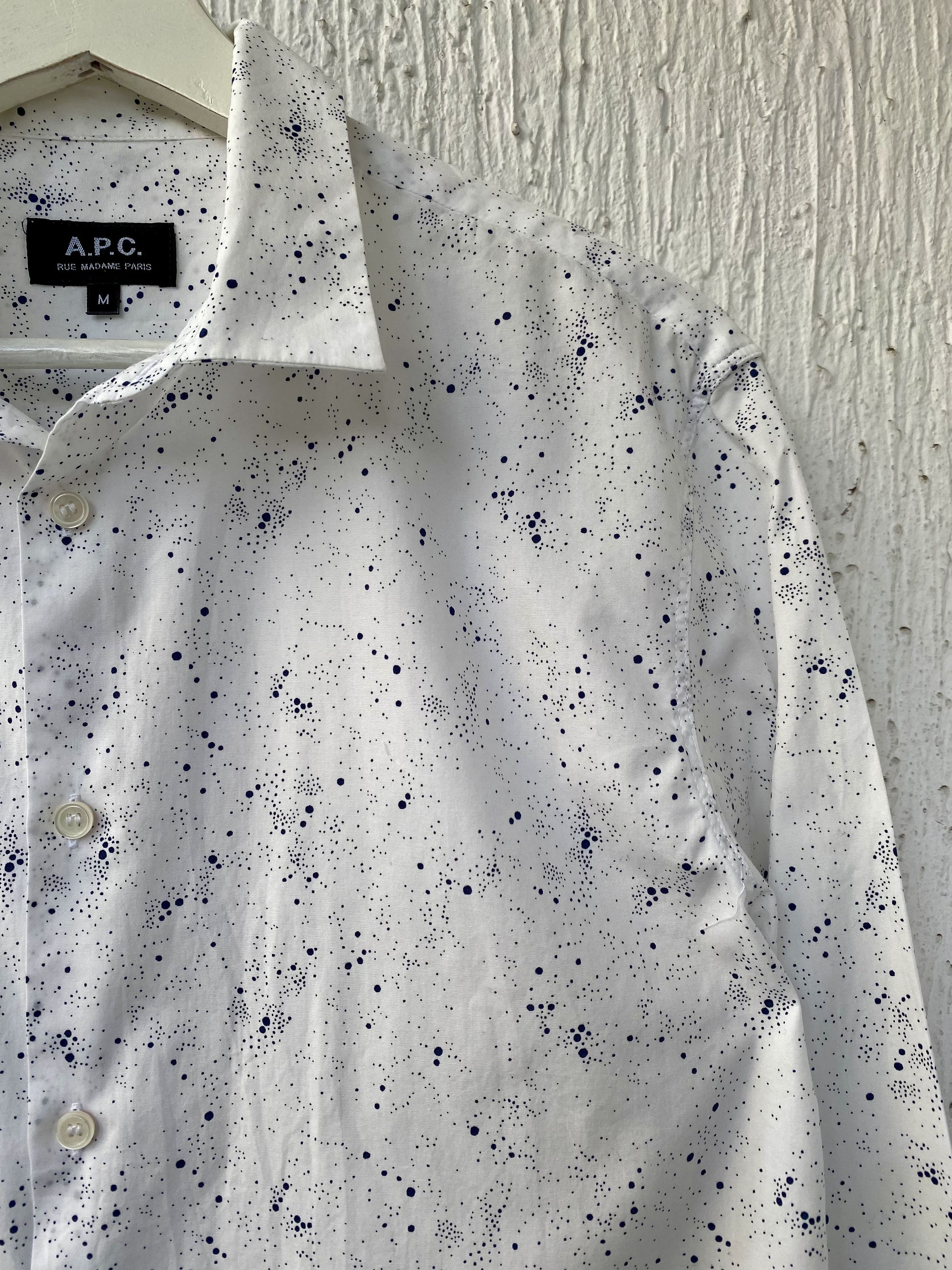 A.P.C. Splattered Dot Print Shirt Size US M / EU 48-50 / 2 - 4 Thumbnail