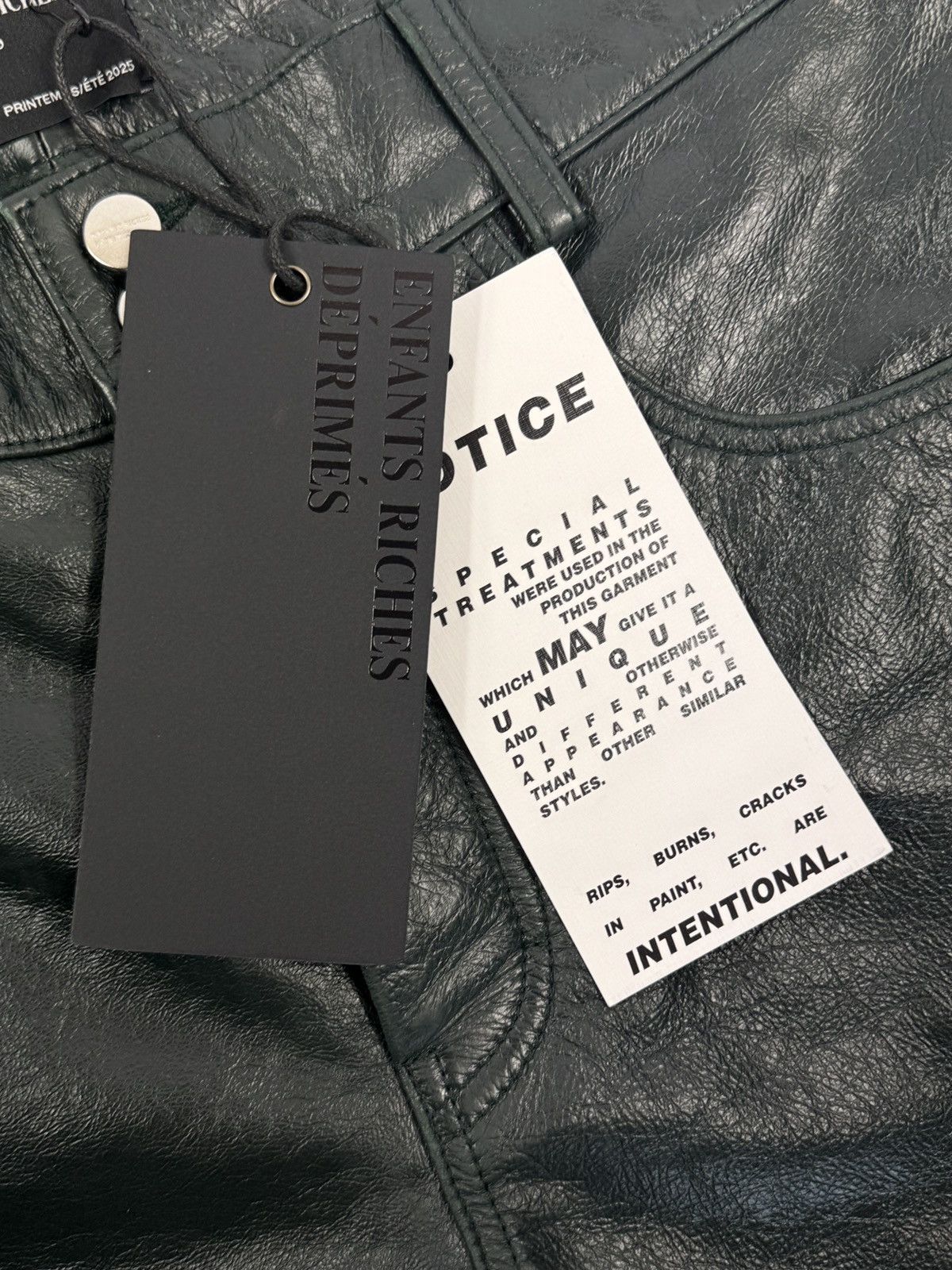 Enfants Riches Deprimes LONG NIGHT LEATHER PANTS DEEP GREEN Size US 34 / EU 50 - 6 Thumbnail
