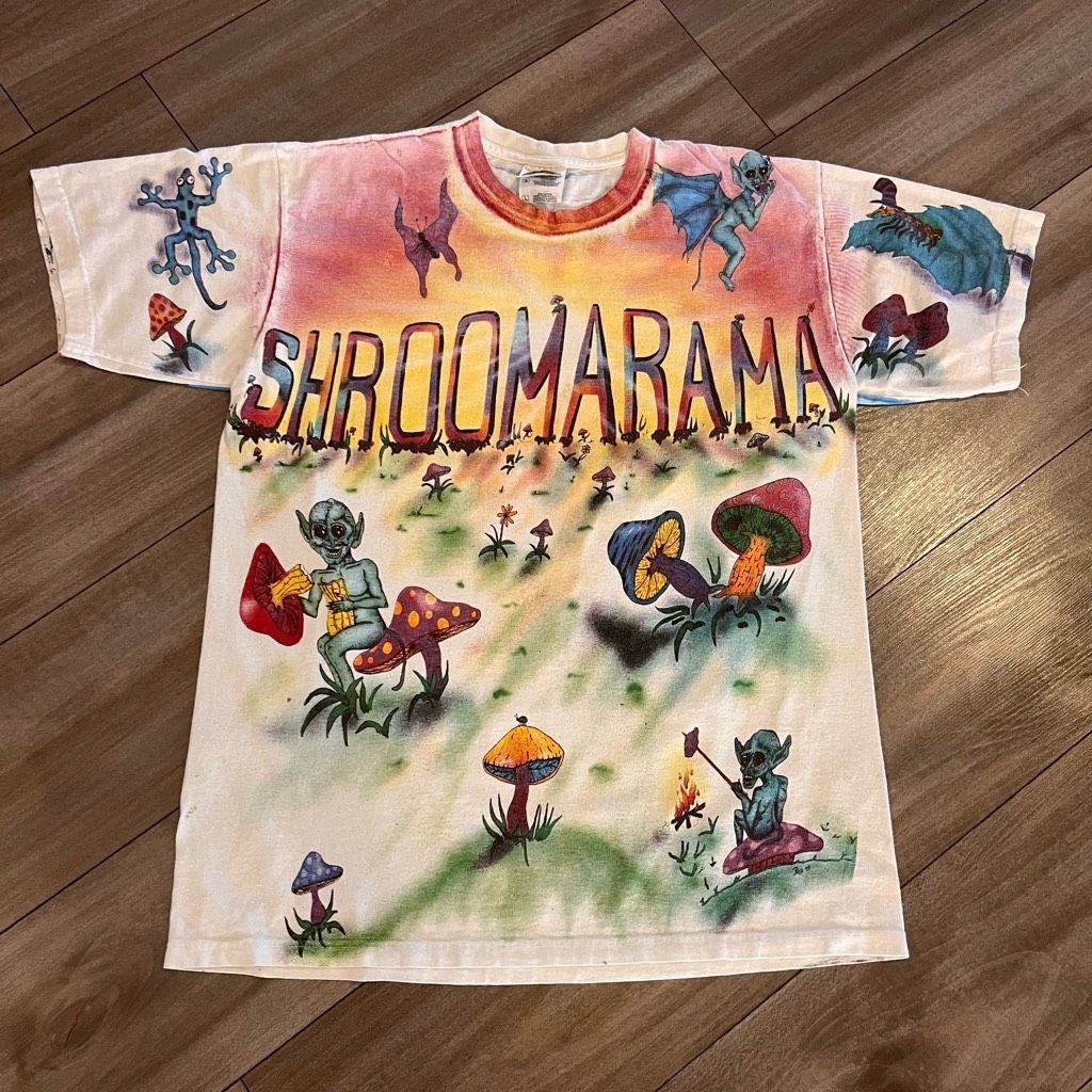 image of Hanes Vintage 90's Shroomarama Festival T Shirt Men Large in White