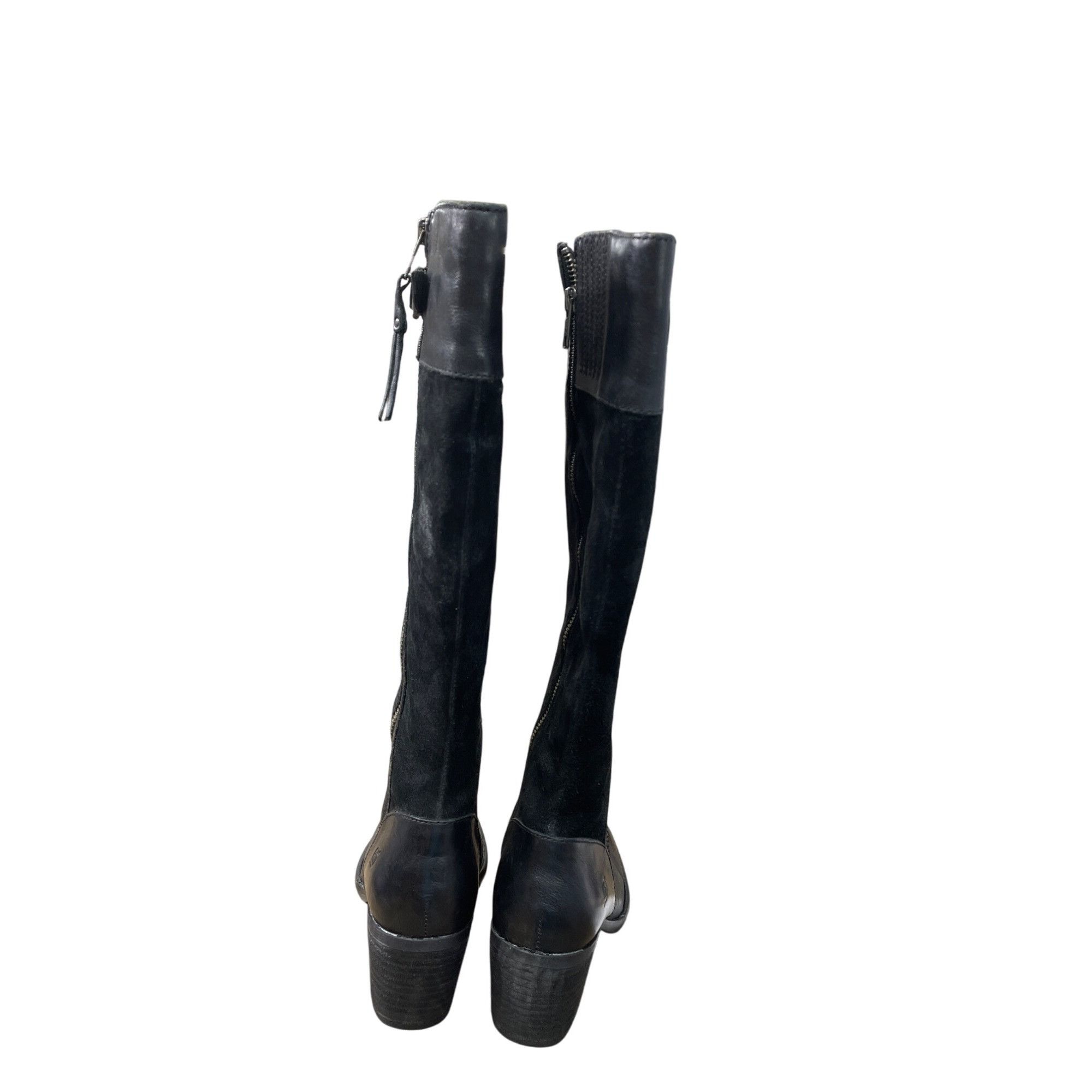 Born Born Womens Black Leather Suede Knee High Boots Size 7M SKU Size US 7 / IT 37 - 10 Thumbnail