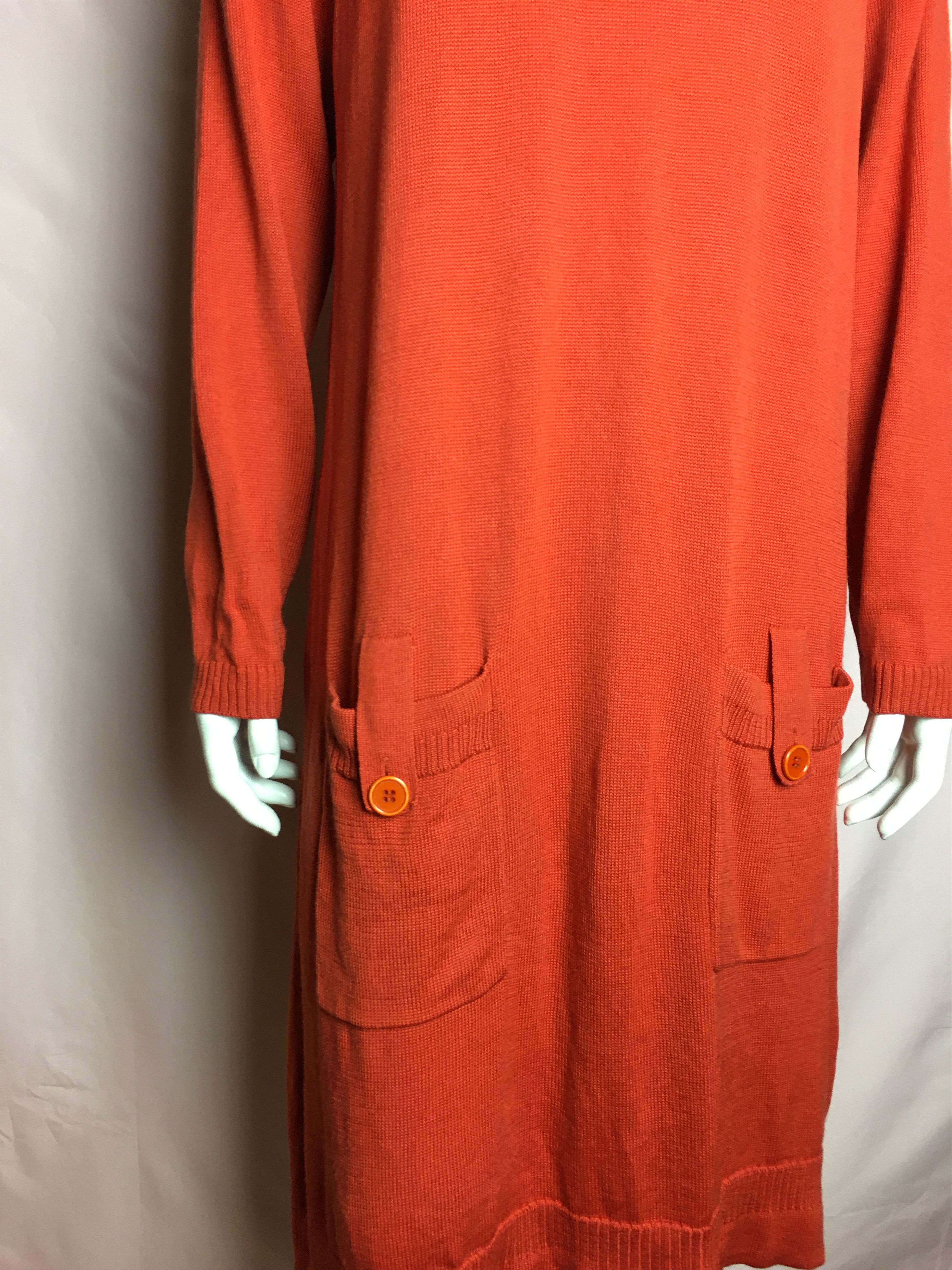 Marimekko Marimekko Cotton Blend Orange Knit Dress Size M Size M / US 6-8 / IT 42-44 - 2 Thumbnail
