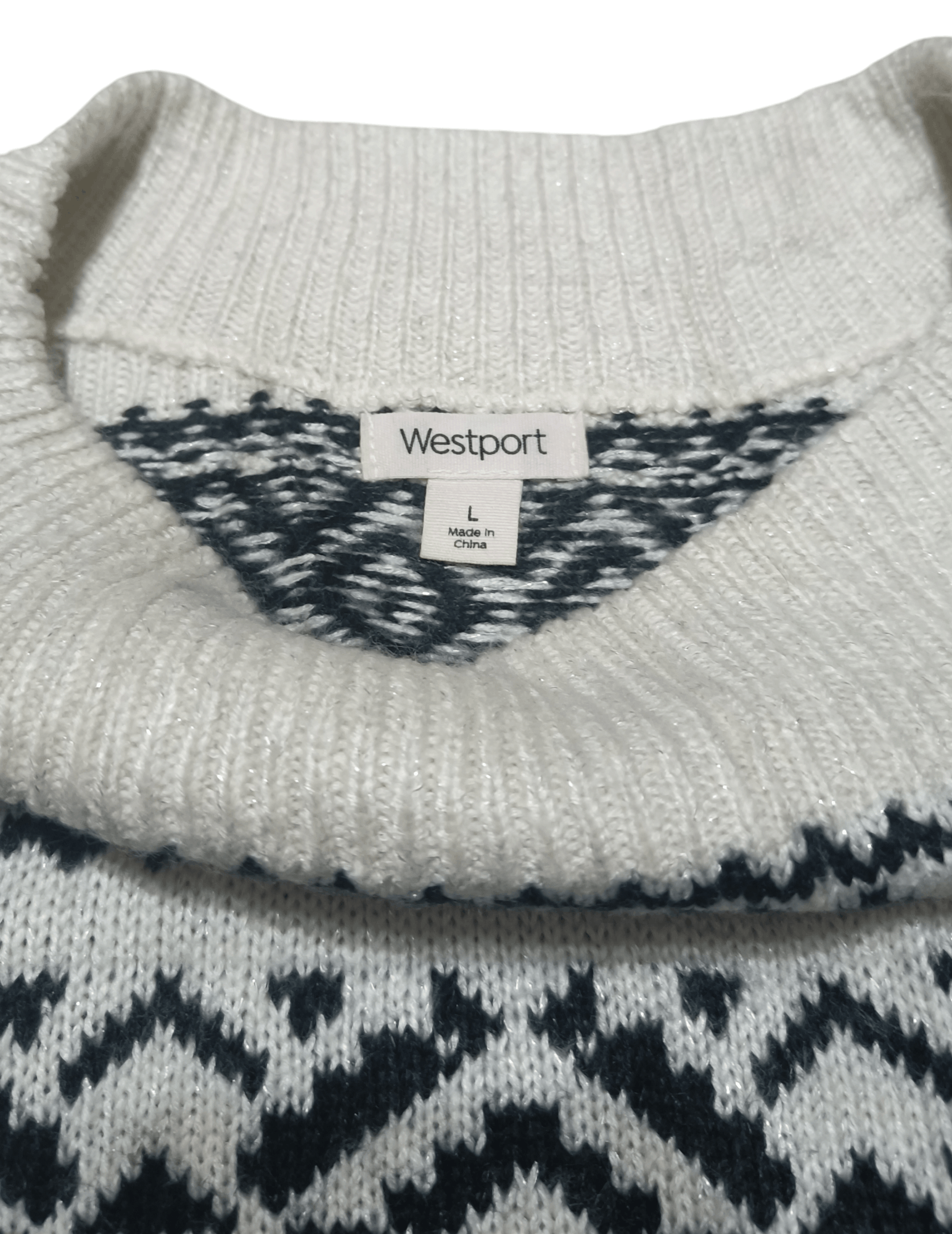 Other Vintage 90s WESTPORT Women's Ethnic Striped Knit Sweater Size L / US 10 / IT 46 - 9 Thumbnail