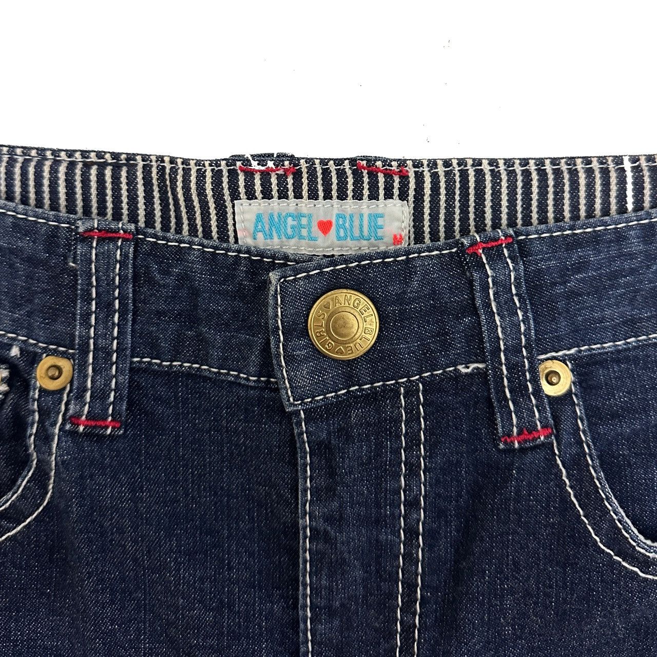 Angel Blue × Hysteric Glamour × Japanese Brand Angel Blue Denim Patchwork Asymmetrical Mini Skirt Size 26" / US 2 / IT 38 - 7 Thumbnail