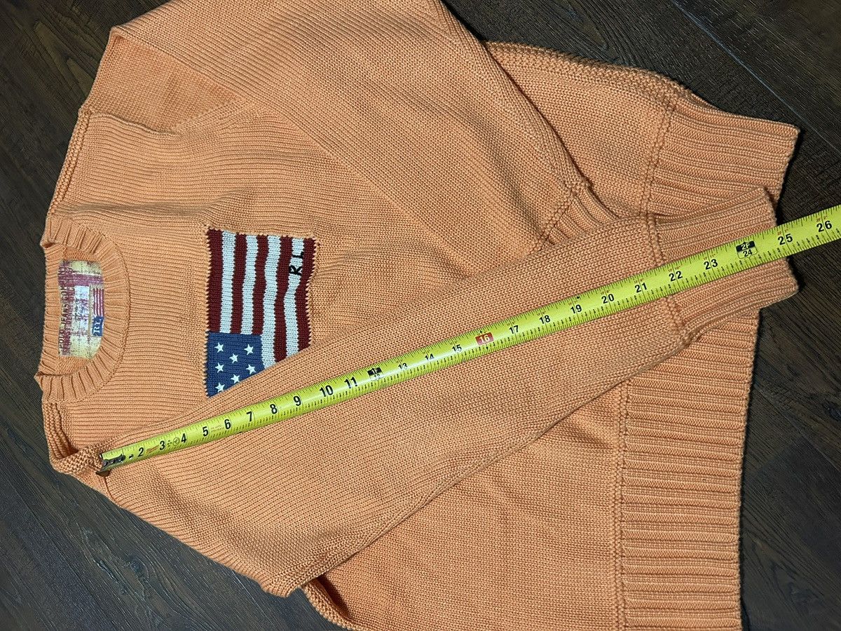 Vintage Polo Ralph Lauren American Flag Sweater Orange Sz M