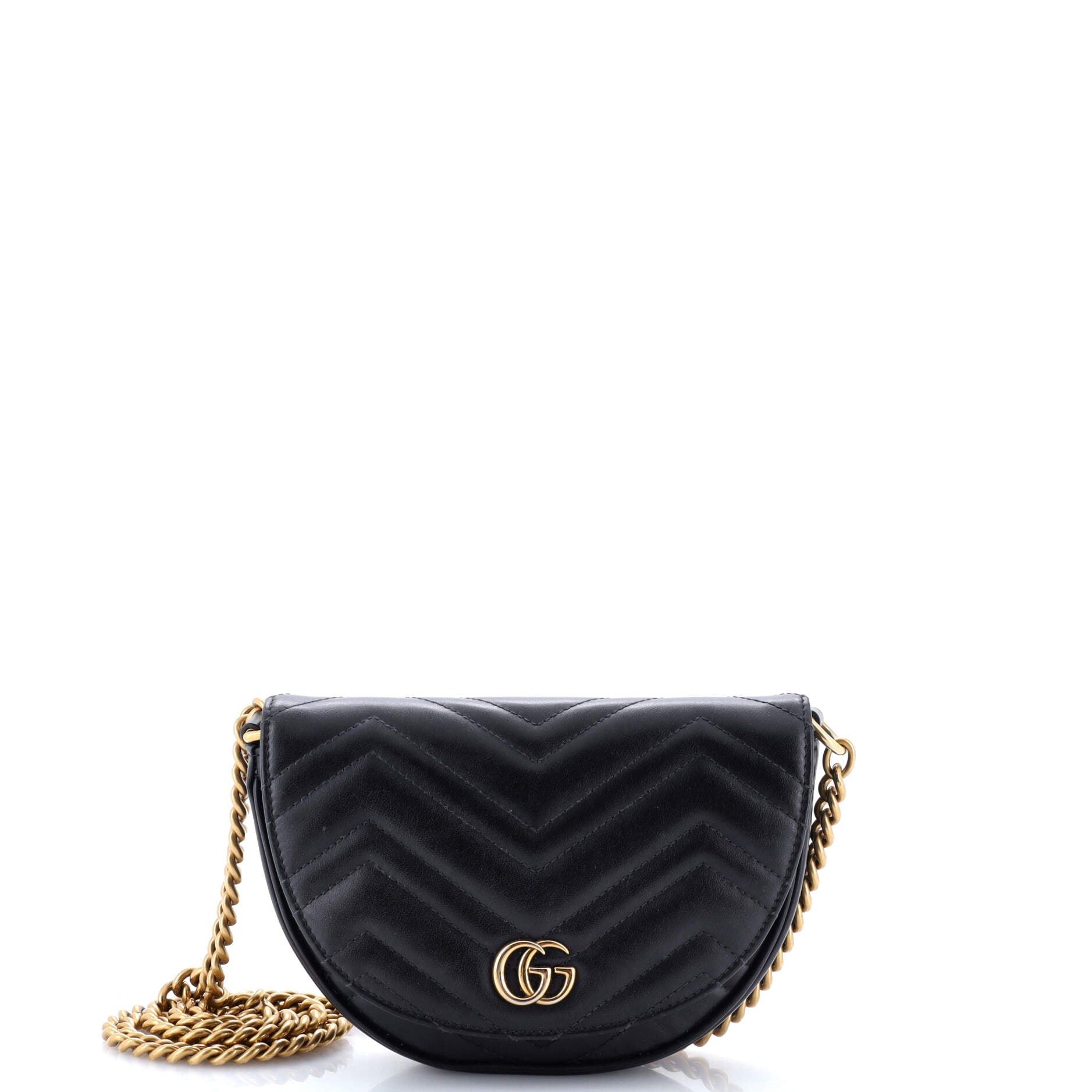 Gucci GG Marmont Half Moon Flap Crossbody Bag Size ONE SIZE - 1 Thumbnail