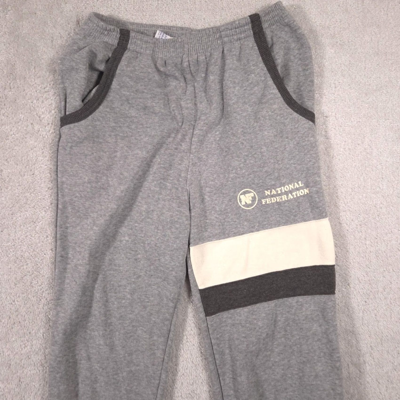 Vintage National Federation Pants Mens Medium Gray Fleece Joggers Sweatpants Size US 31 - 4 Thumbnail