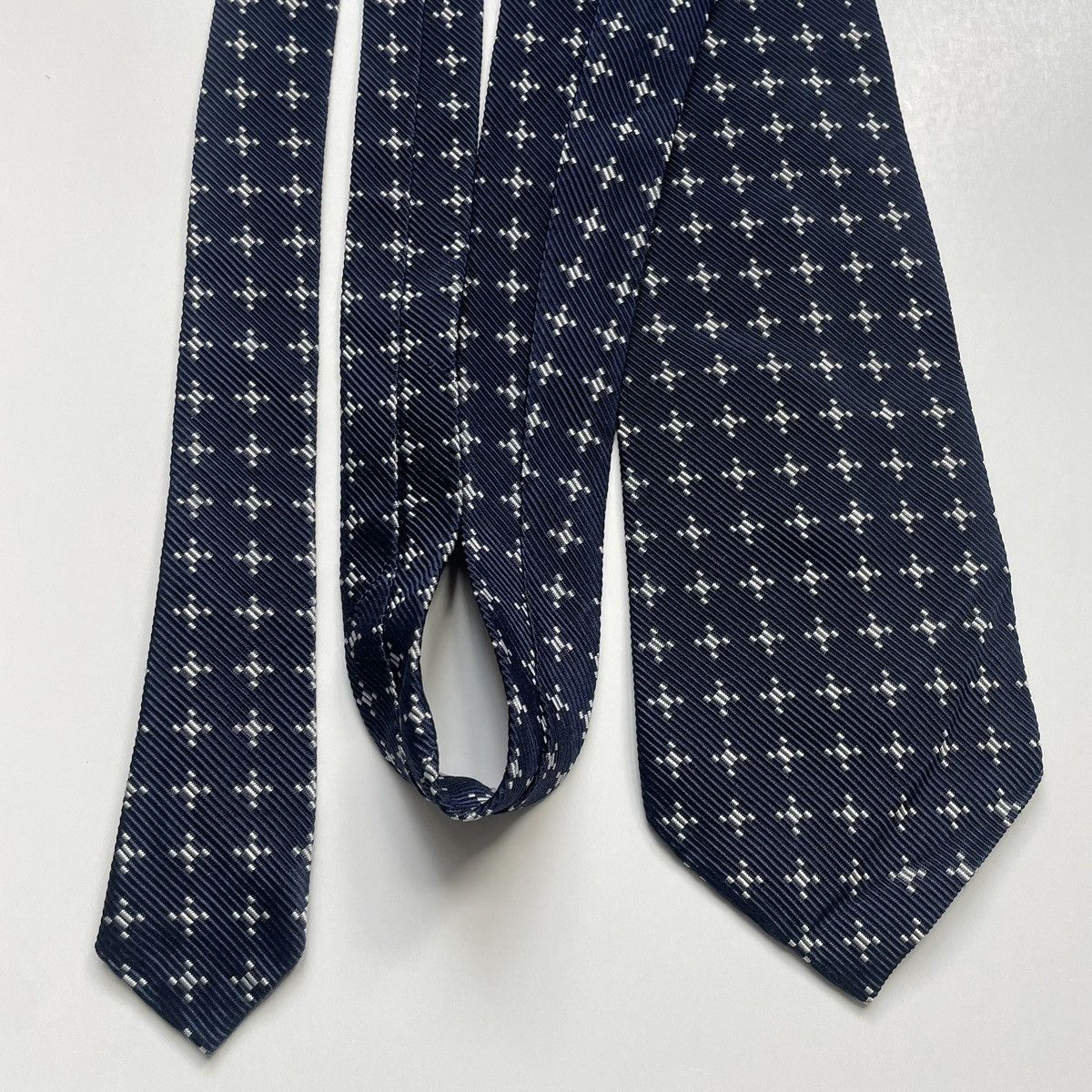 Polo Ralph Lauren Ralph Lauren Blue and White Green Label Geometric Tie Size ONE SIZE - 2 Thumbnail