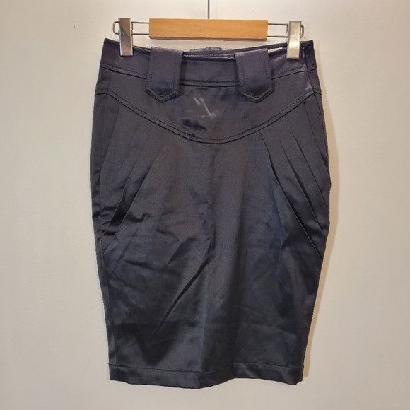 Other Fornarina Pencil Pleated Black Skirt Midi - Size Xs Size 26" / US 2 / IT 38 - 3 Thumbnail