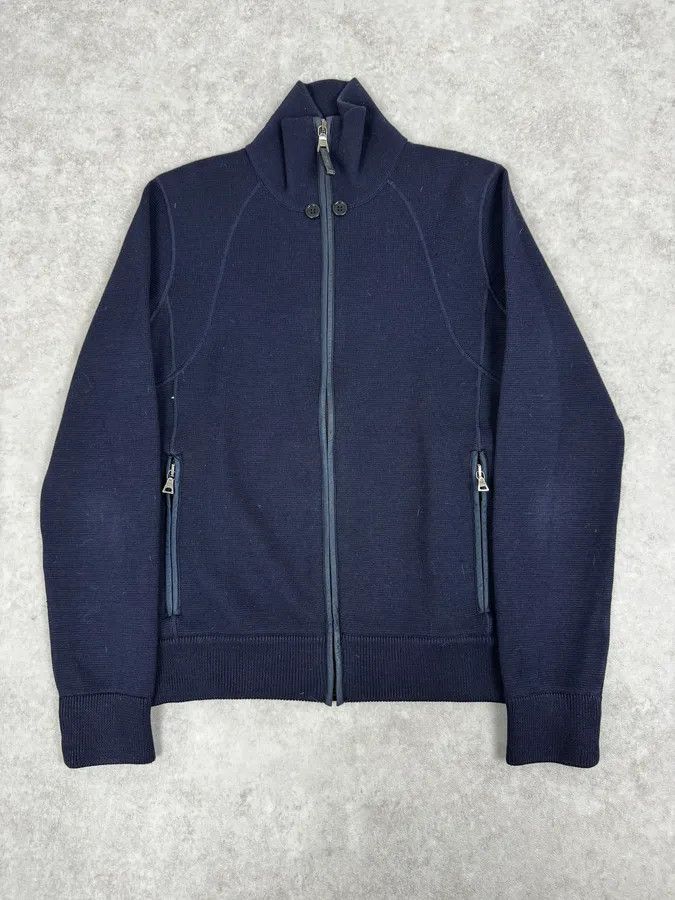 トップス 2000s PRADA archive wool knit 2000s Prada Navy Zip-up Wool Sweater
