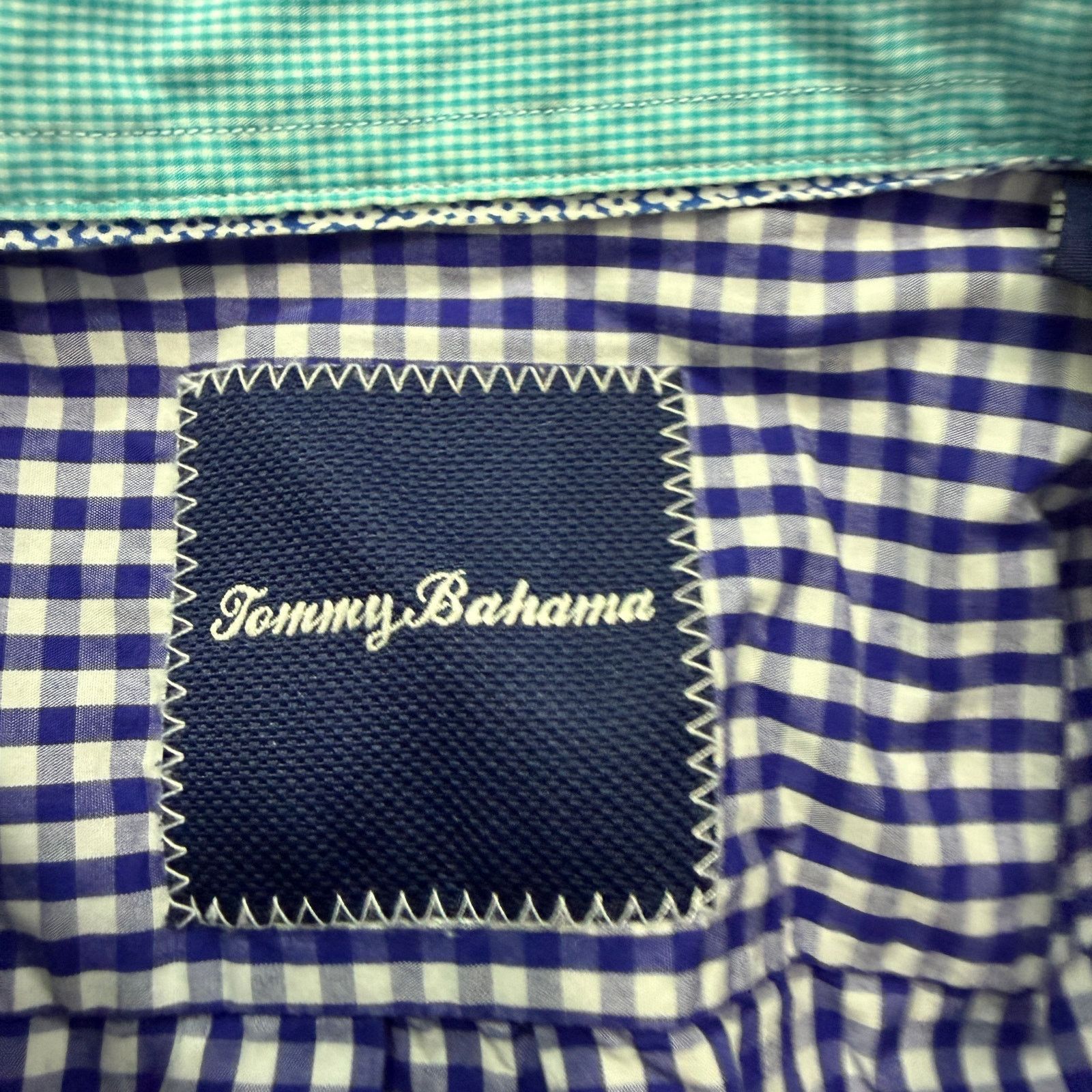 Tommy Bahama Tommy Bahama Button Shirt Men's Large Purple White Gingham Size US L / EU 52-54 / 3 - 4 Thumbnail