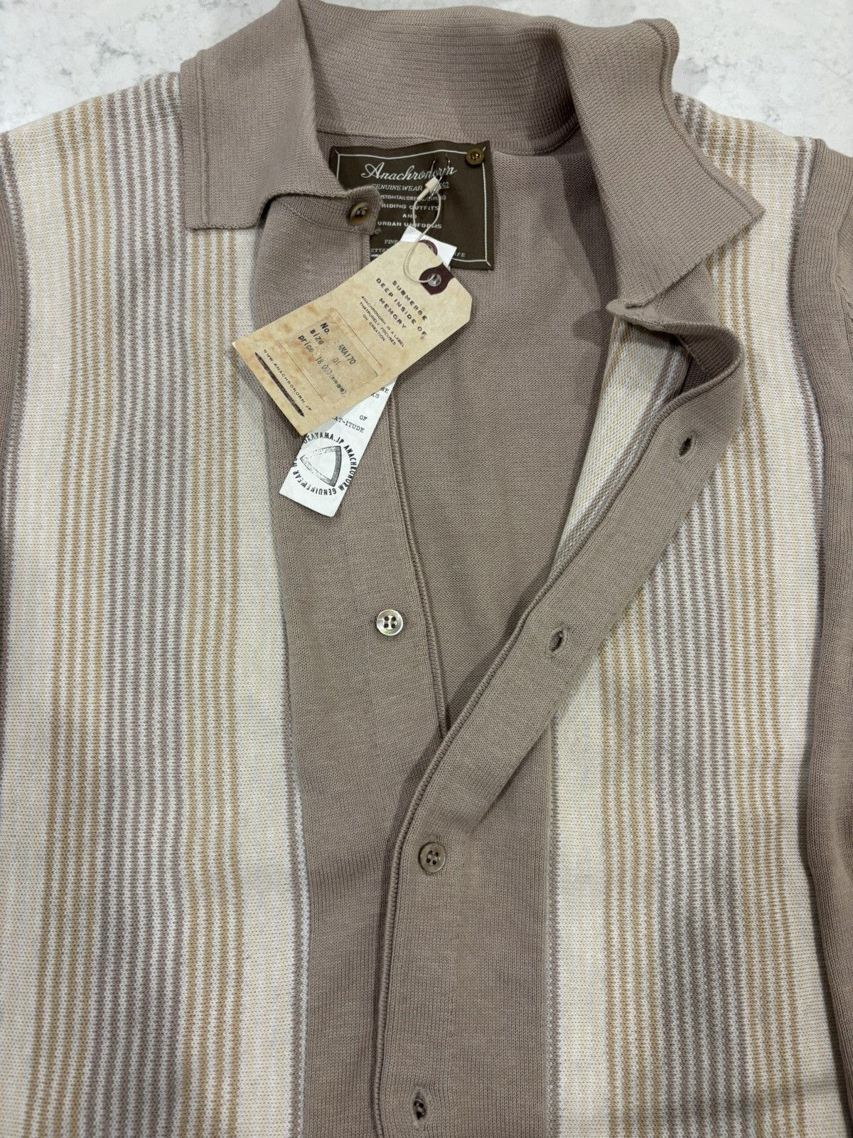 ANACHRONORM Silk Cotton Jacquard Polo Sweater Size US S / EU 44-46 / 1 - 5 Thumbnail