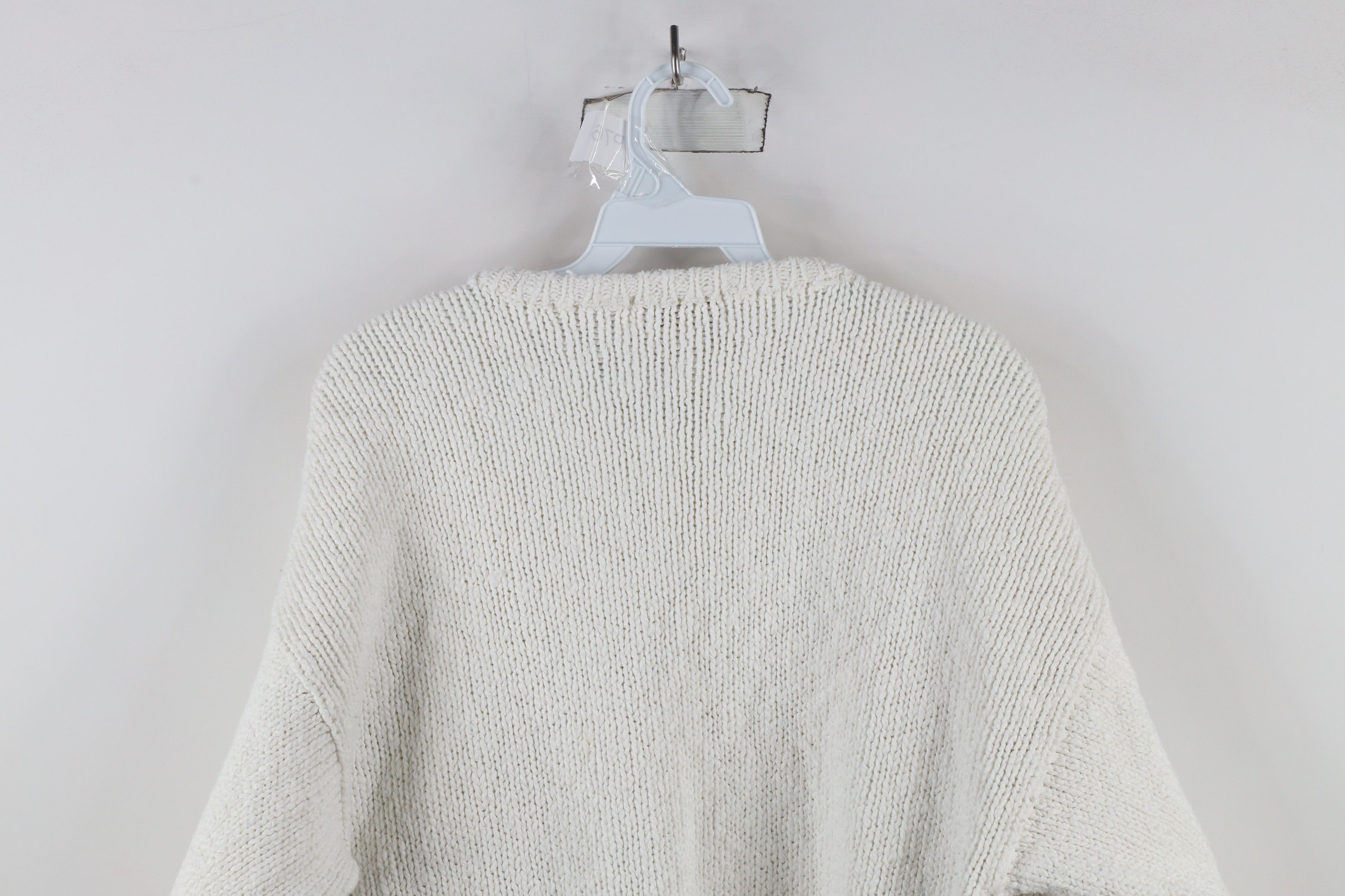 Paul Stuart × Vintage Vintage 90s Paul Stewart Cotton Knit Sweater White Ireland Size US M / EU 48-50 / 2 - 7 Thumbnail