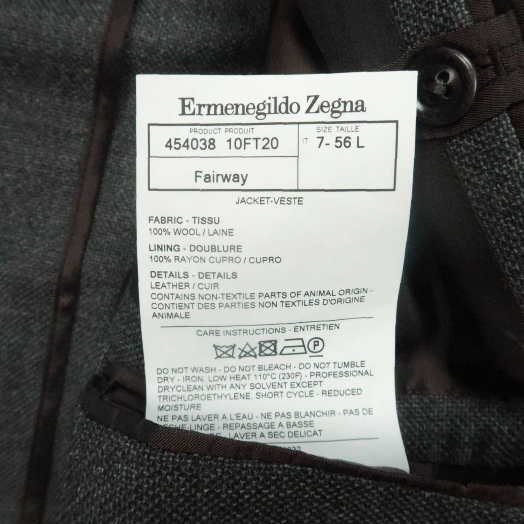 Ermenegildo Zegna Ermenegildo Zegna Jacket 46L Gray Wool Leather Elbow Patch Fairway Mens Size US S / EU 44-46 / 1 - 5 Thumbnail