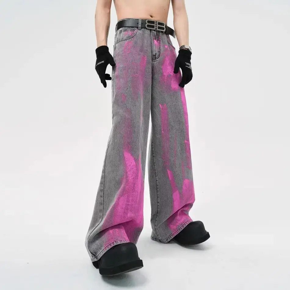 Japanese Brand Retro Graffiti Printed Jeans Size US 32 / EU 48 - 6 Thumbnail