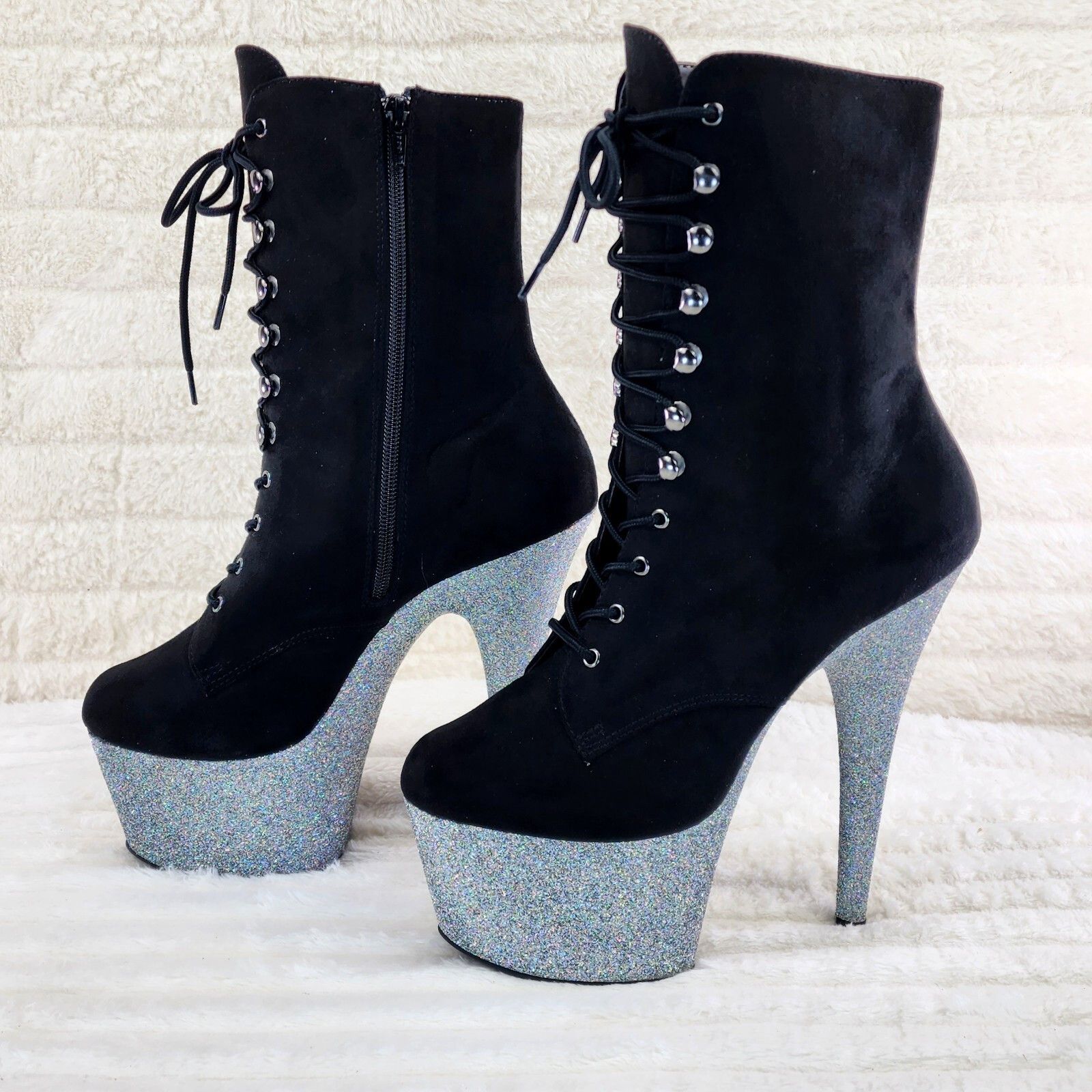 Other Adore 1020FSMG Black FS Hologram Glitter 7" High Heel Platfo Size US 11 / IT 41 - 4 Thumbnail