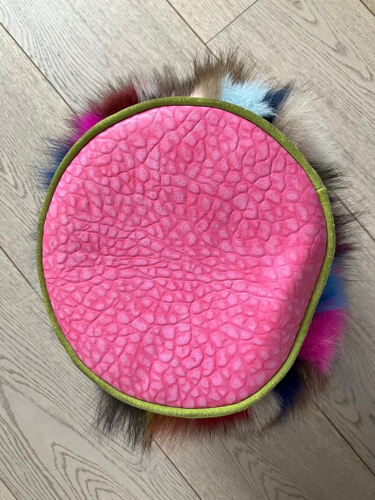 Other Gloriaca Multicolor Fur & Leather Bucket Bag – Unique Piece Size ONE SIZE - 3 Thumbnail