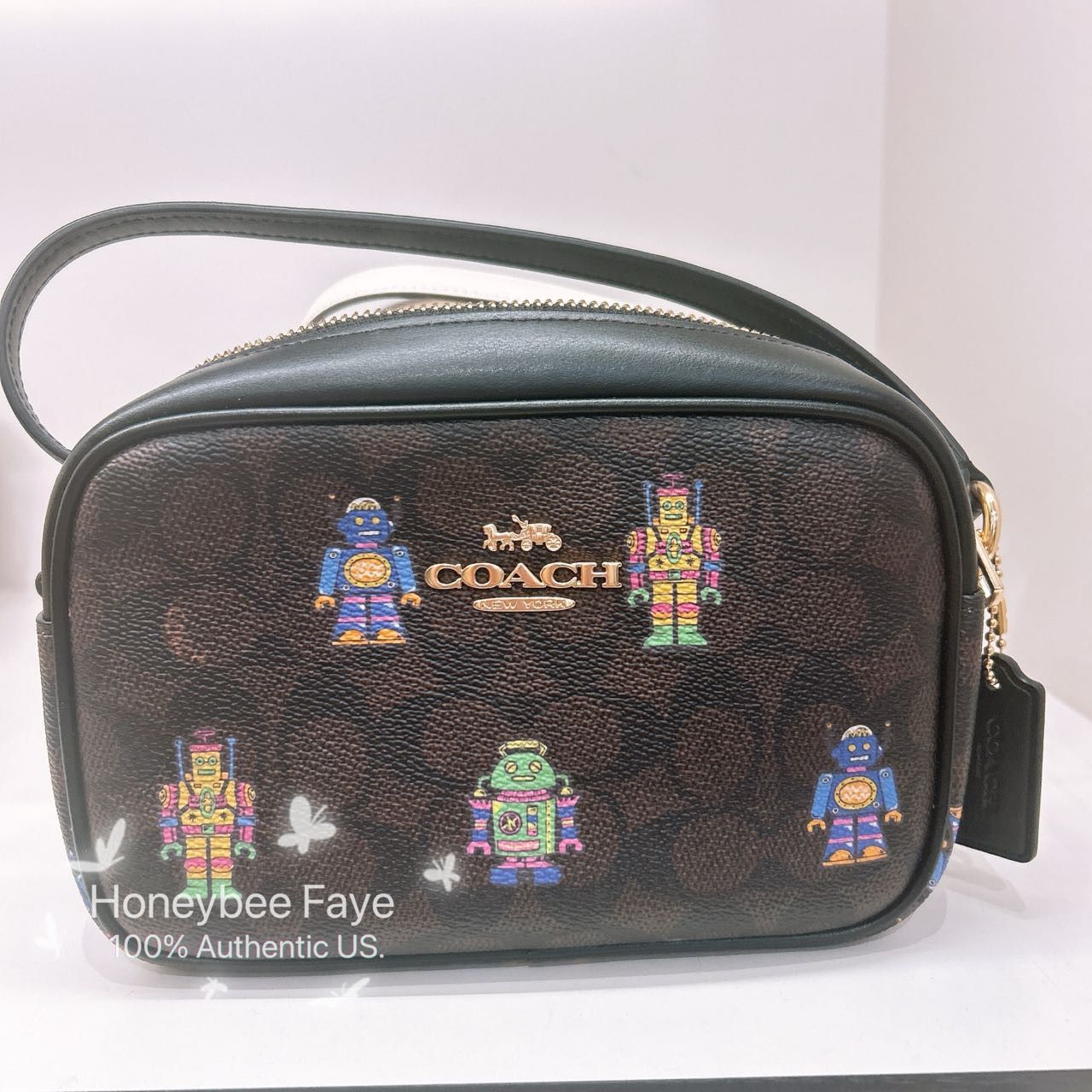 Coach Mini Jamie Camera Bag In Signature Canvas With Robot
