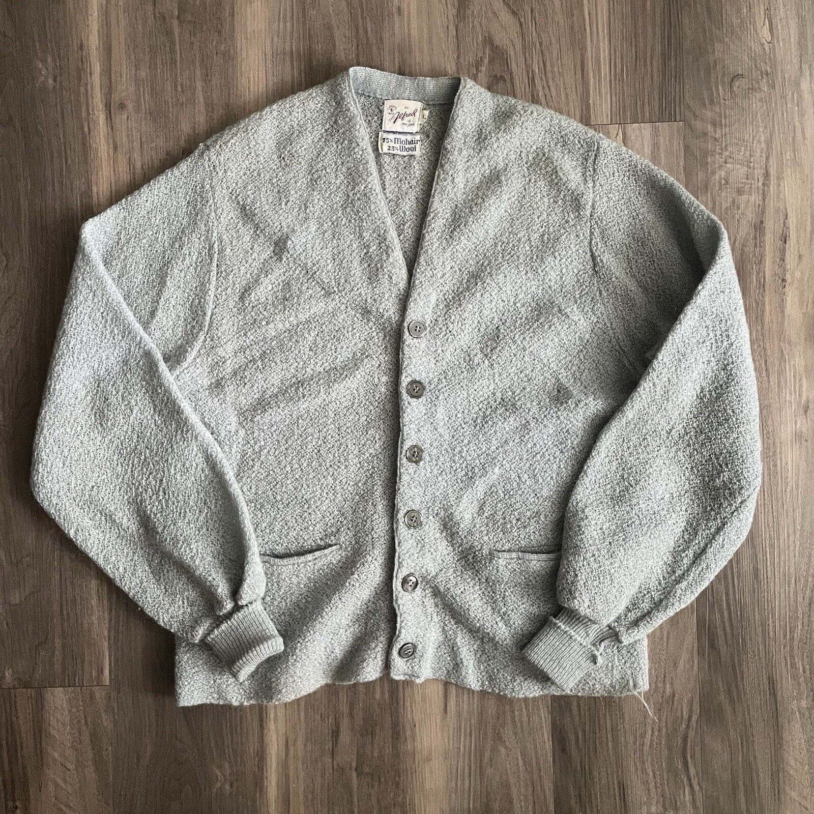 Vintage store 1960s Campus Distressed Wool Mohair Sweater Mens Size M