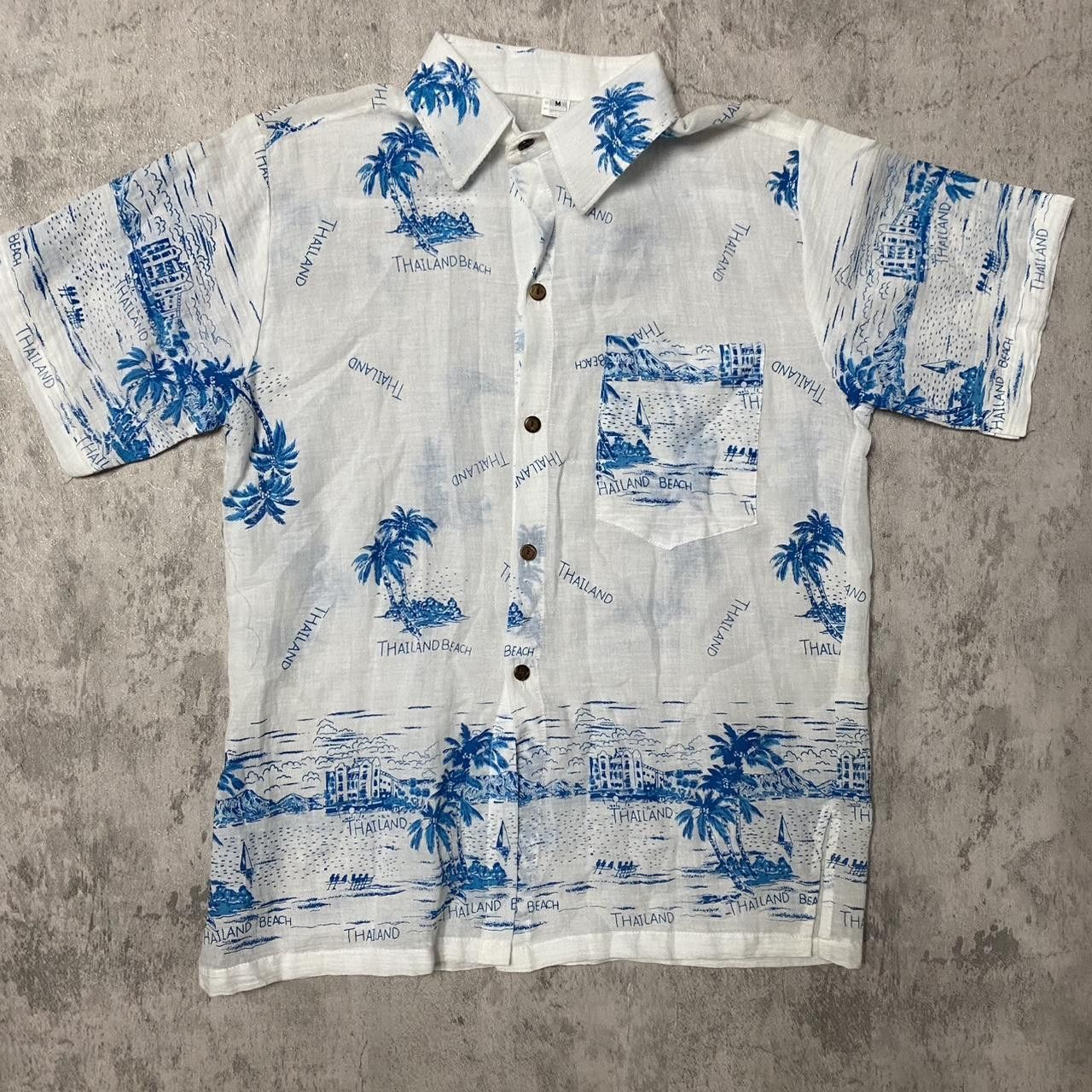 Other White and blue vintage Thai beach shirt #beachvibes Size US M / EU 48-50 / 2 - 1 Thumbnail