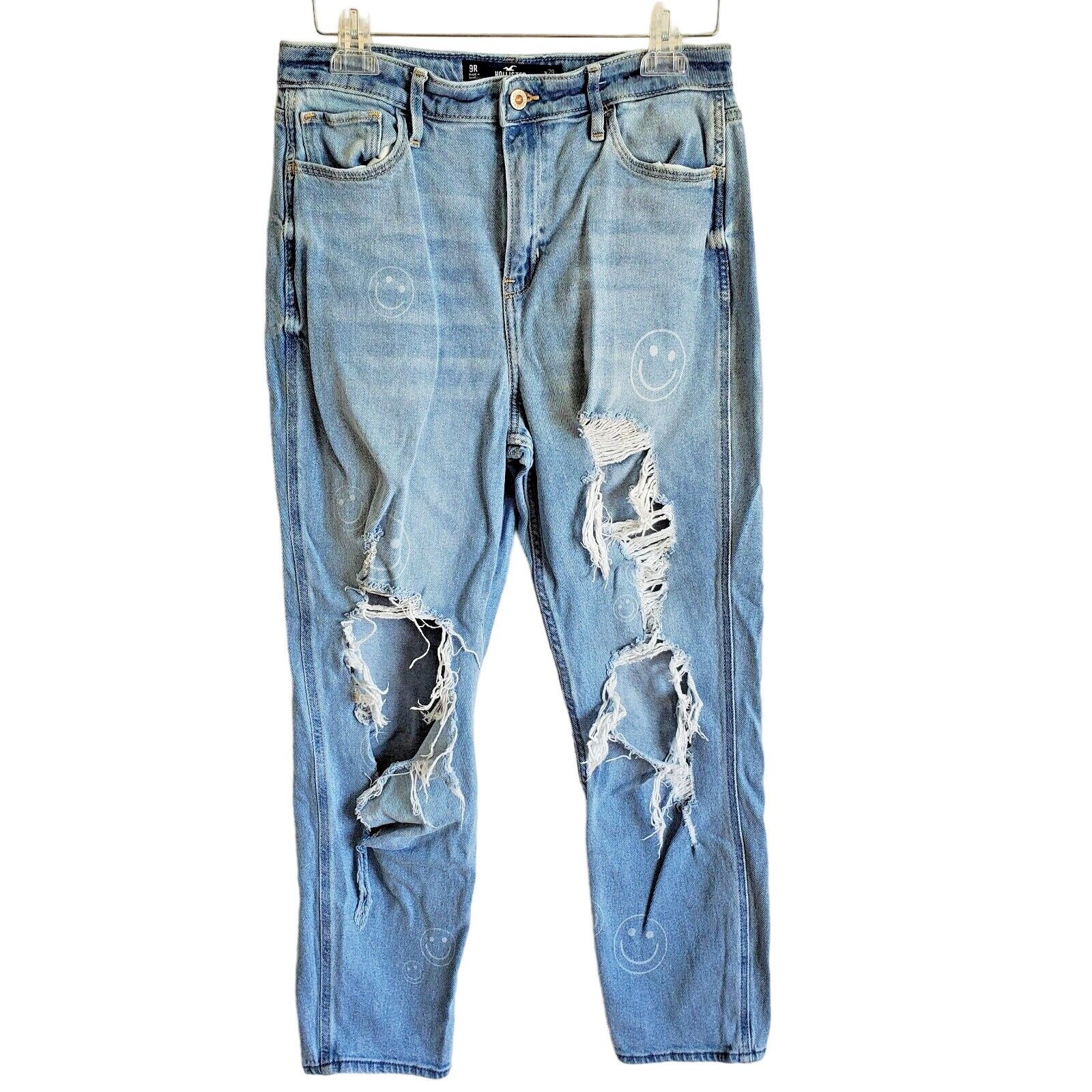 Hollister Hollister Face Distressed Ultra High Rise Mom Blue Jeans Size 29" - 1 Thumbnail
