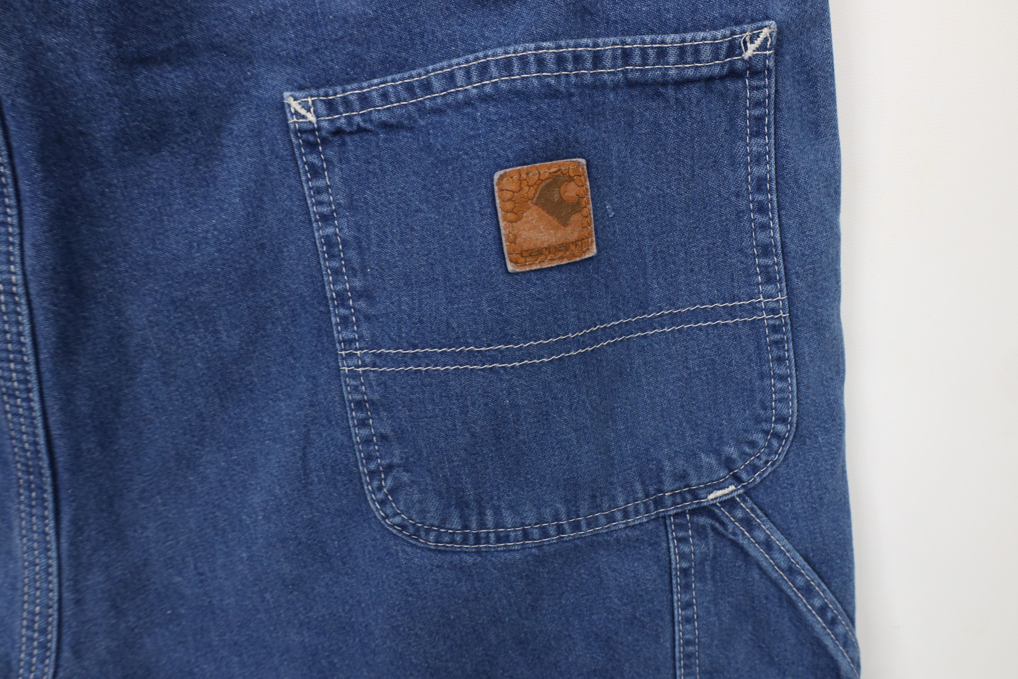 Carhartt × Vintage Vintage Carhartt Out Wide Leg Carpenter Dungaree Jeans Blue Size US 40 / EU 56 - 14 Thumbnail