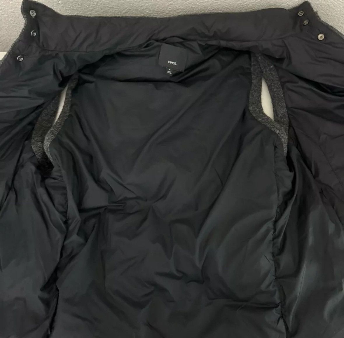 Vince Vince Wool Blend Down Quilted Puffer Vest Dark Gray Medium Size US M / EU 48-50 / 2 - 3 Thumbnail