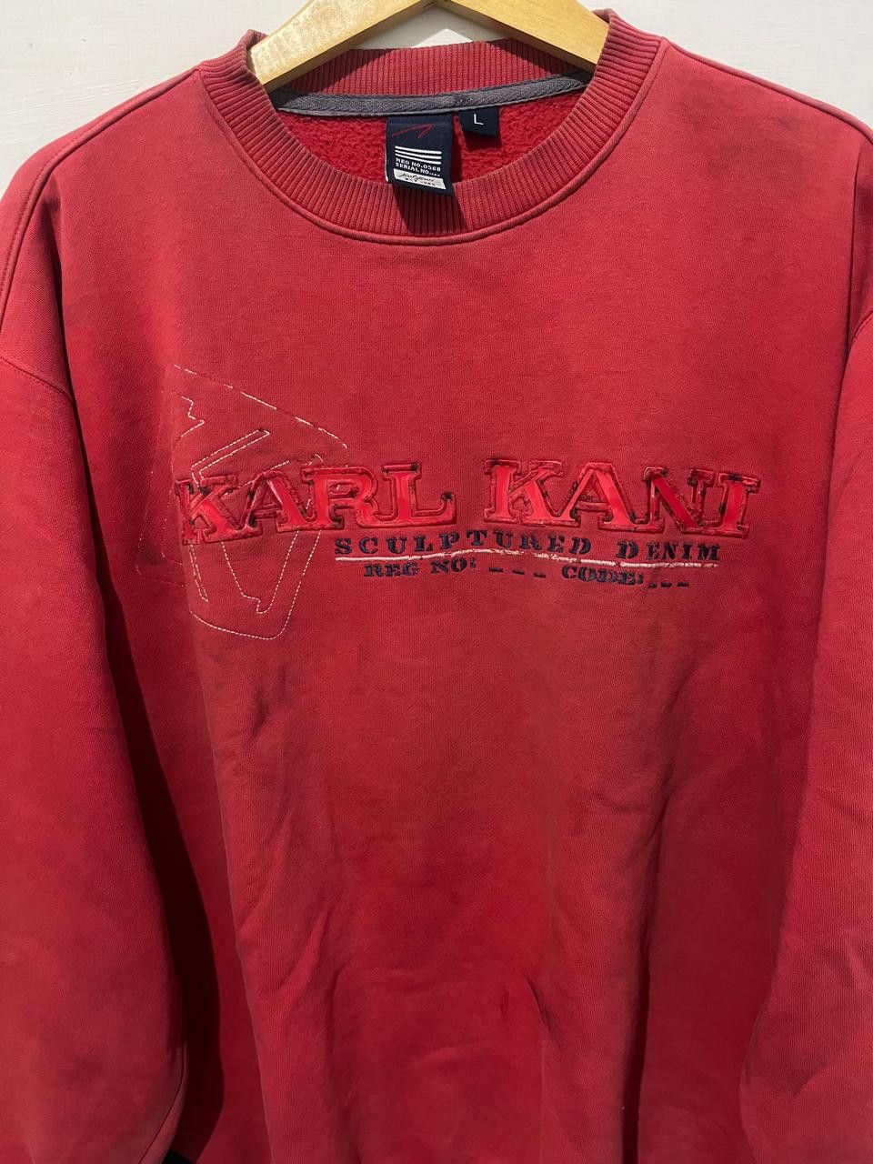 Japanese Brand Japanese Sweater KarlKani Red Vintage Size US XL / EU 56 / 4 - 3 Thumbnail