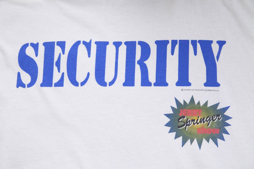 Vintage 1990's Jerry Springer Security t-shirt / Stanley Desantis Size US XL / EU 56 / 4 - 7 Thumbnail
