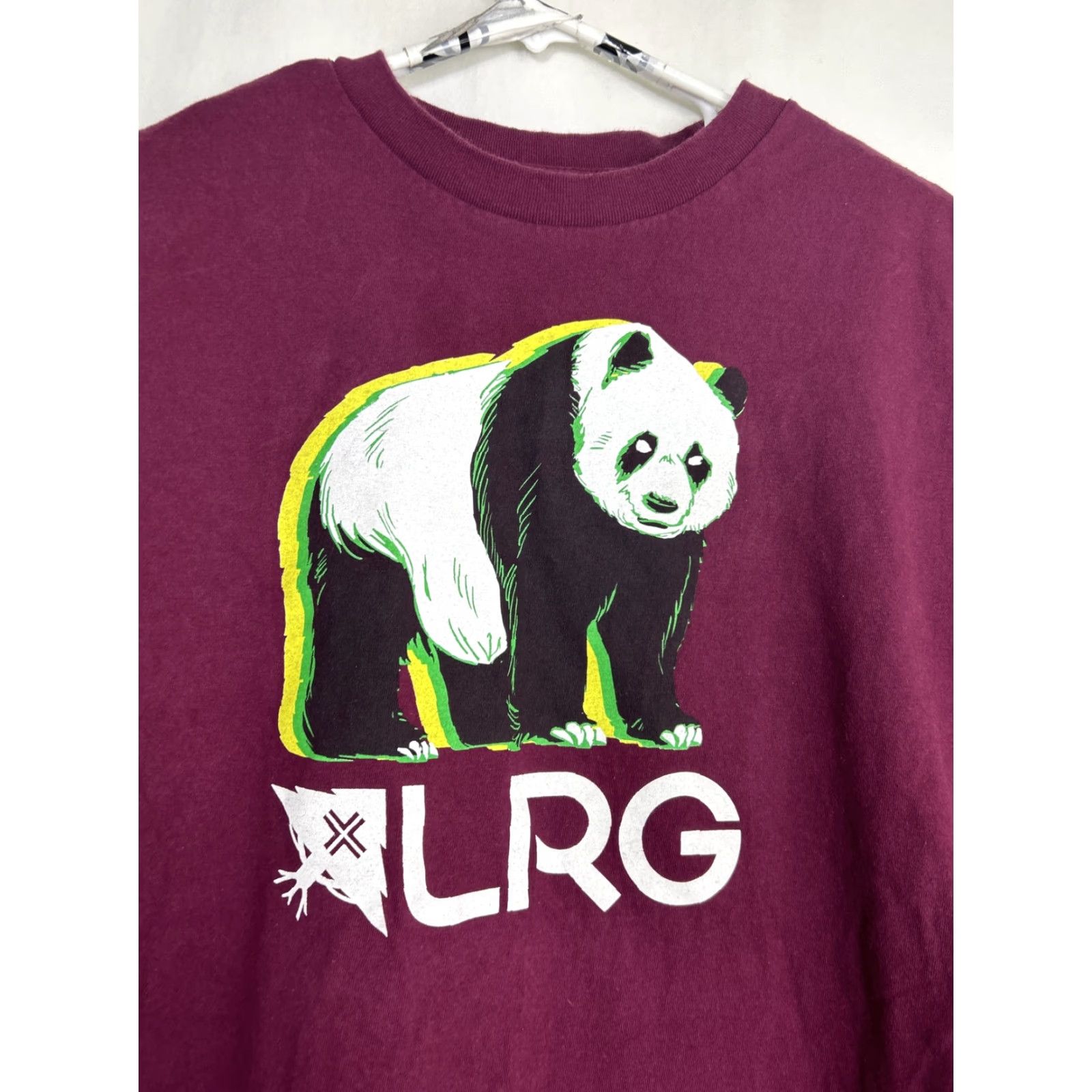 Vintage LRG Mens T-Shirt 2XL Panda Graphic Burgundy Red Crew Neck Short Sleeve Shirt Mens Size US XXL / EU 58 / 5 - 3 Thumbnail