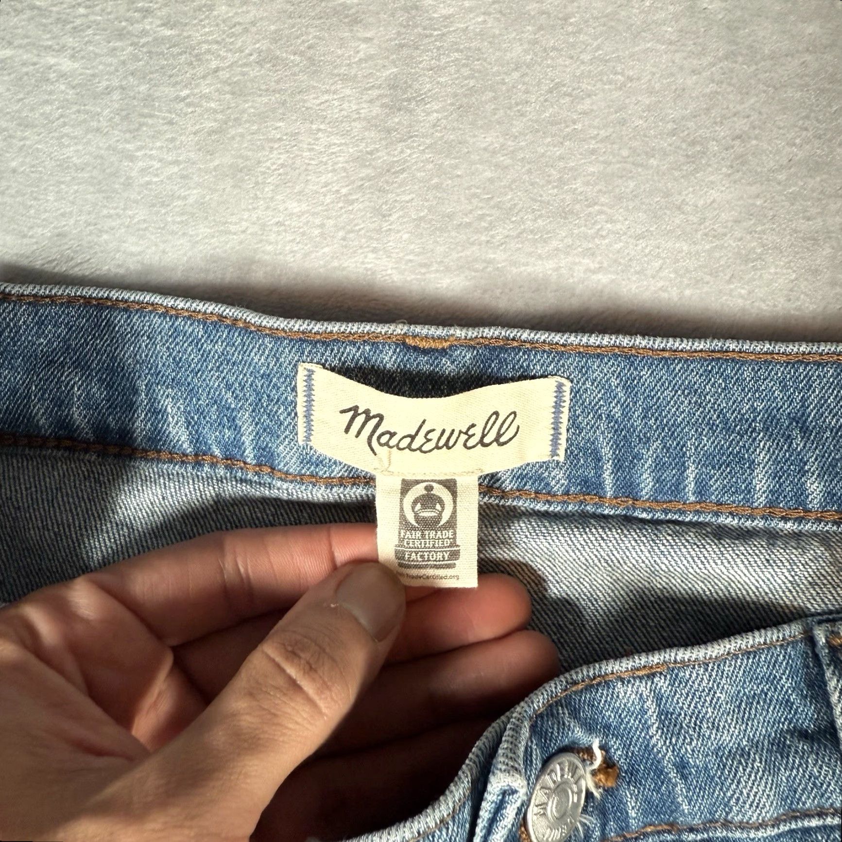 Madewell Madewell Mid Rise Distressed Jeans Womens 30 (Fits 32x27) Blue Regular Straight Size 30" / US 8 / IT 44 - 4 Thumbnail