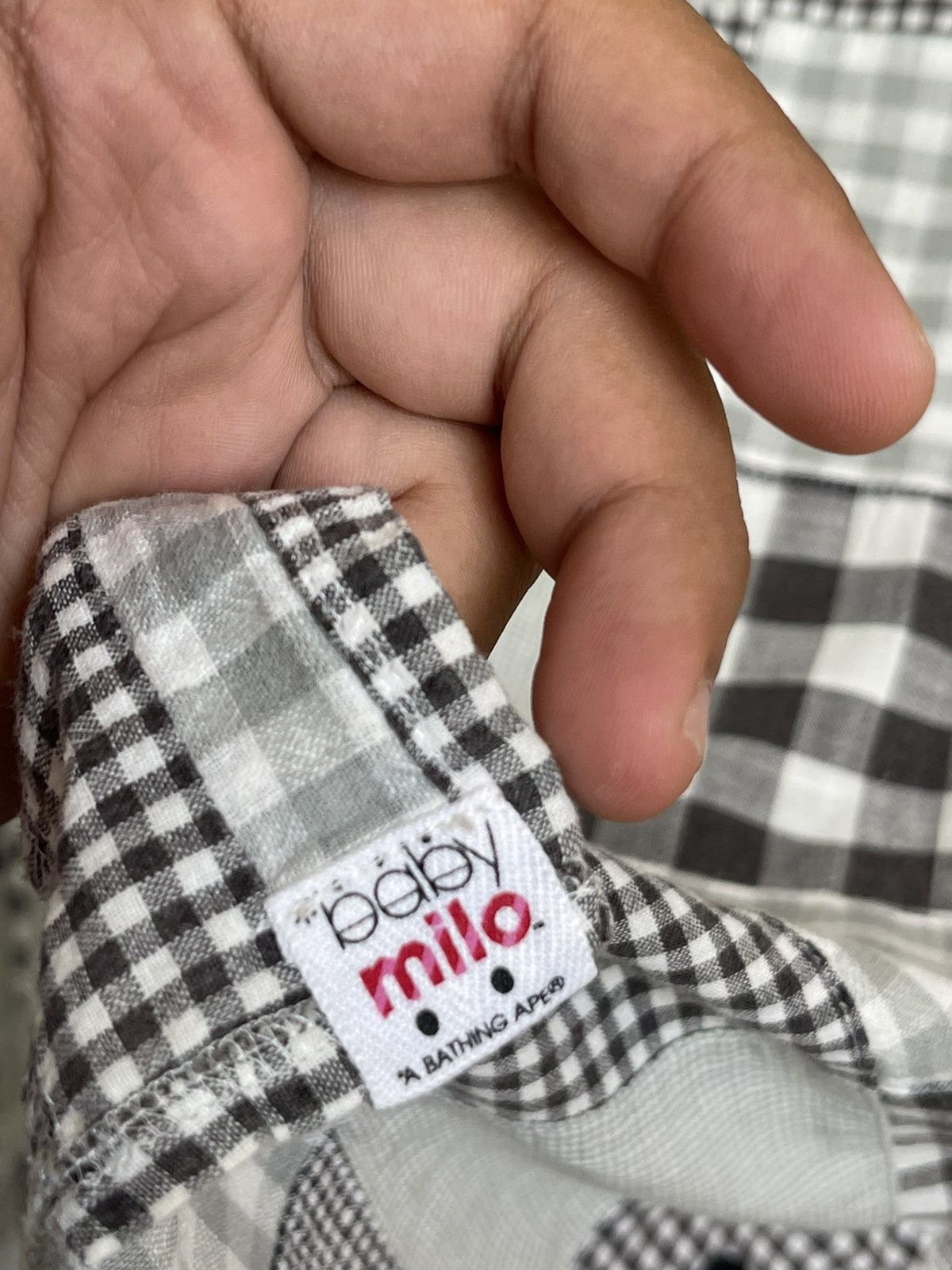Vintage Baby Milo Store Bape Patchwork Button Longsleeve Shirt Size US L / EU 52-54 / 3 - 5 Thumbnail