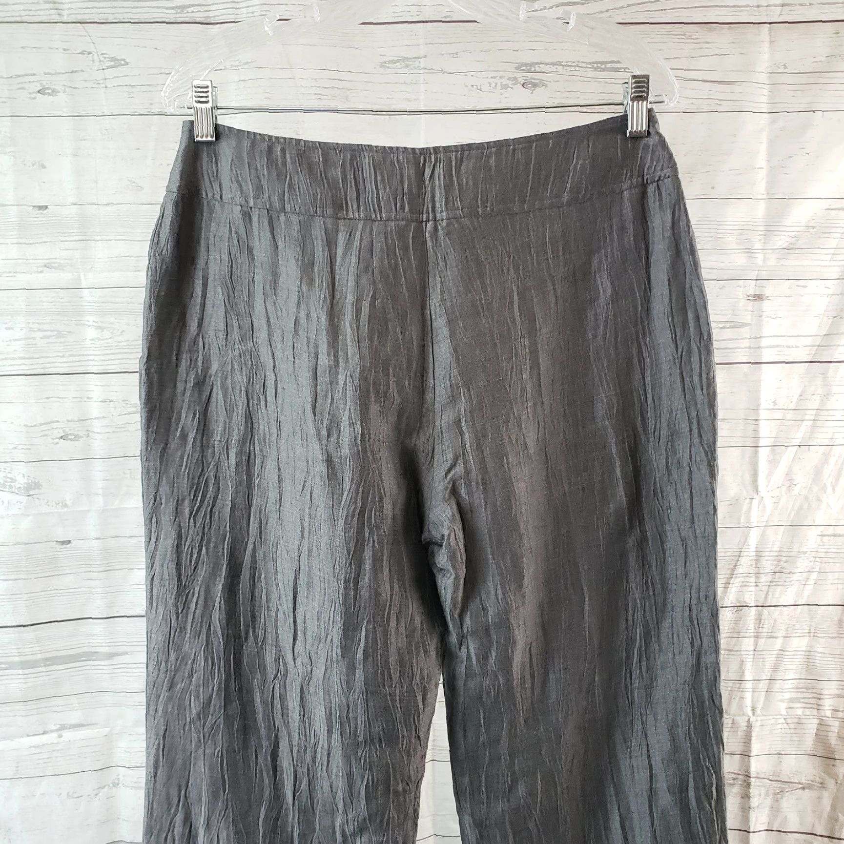 Vintage Kaliko Womens Wide Leg Pants Sz 12 Gray Linen Blend Mid Rise Pants Women's 12 Gray Linen Blend Wide Leg Size 34" / US 12 / IT 48 - 4 Thumbnail