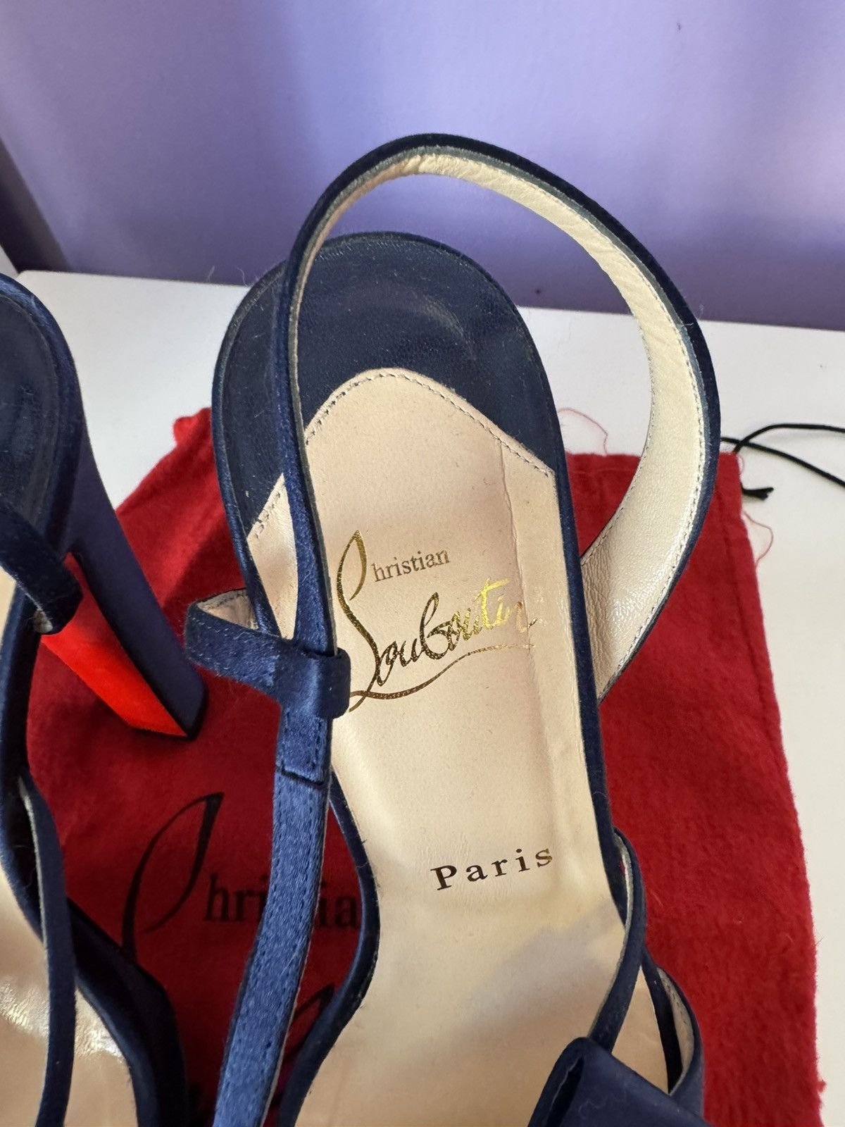 Christian Louboutin Christian louboutin blue satin disco silk sandals 38 IT Size US 8 / IT 38 - 14 Thumbnail
