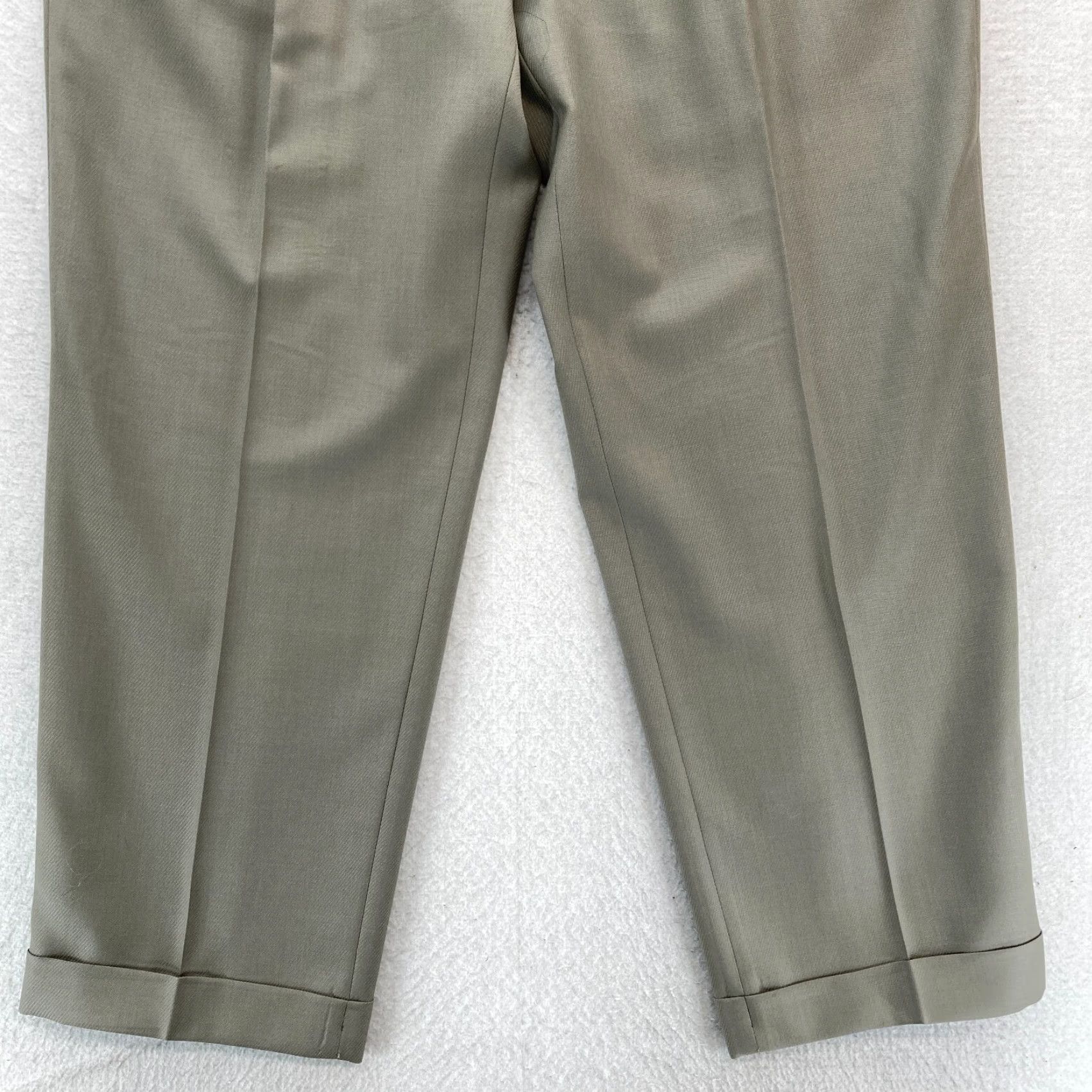 Zanella Zanella Alter Dress Pants 35x30 Brown Wool Pleated Straight Leg Mid Rise Cuffed Mens Pants Size US 35 - 3 Thumbnail