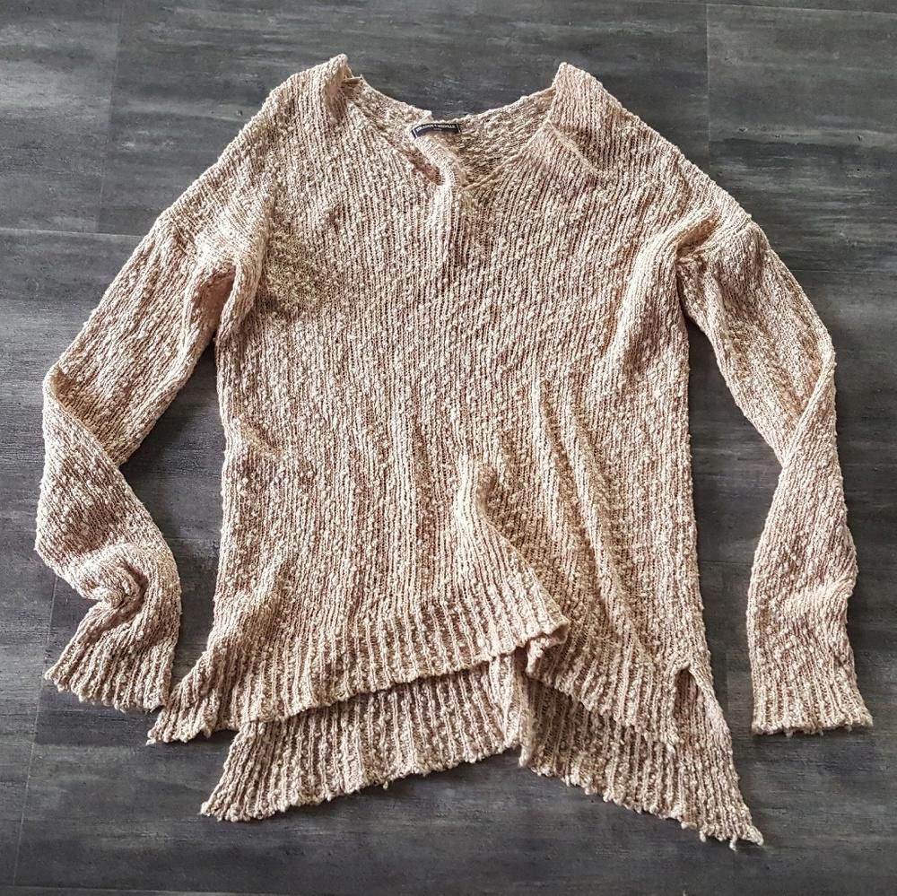 Designer Nude Textured Melville Sweater Long Sleeve Size ONE SIZE - 1 Thumbnail